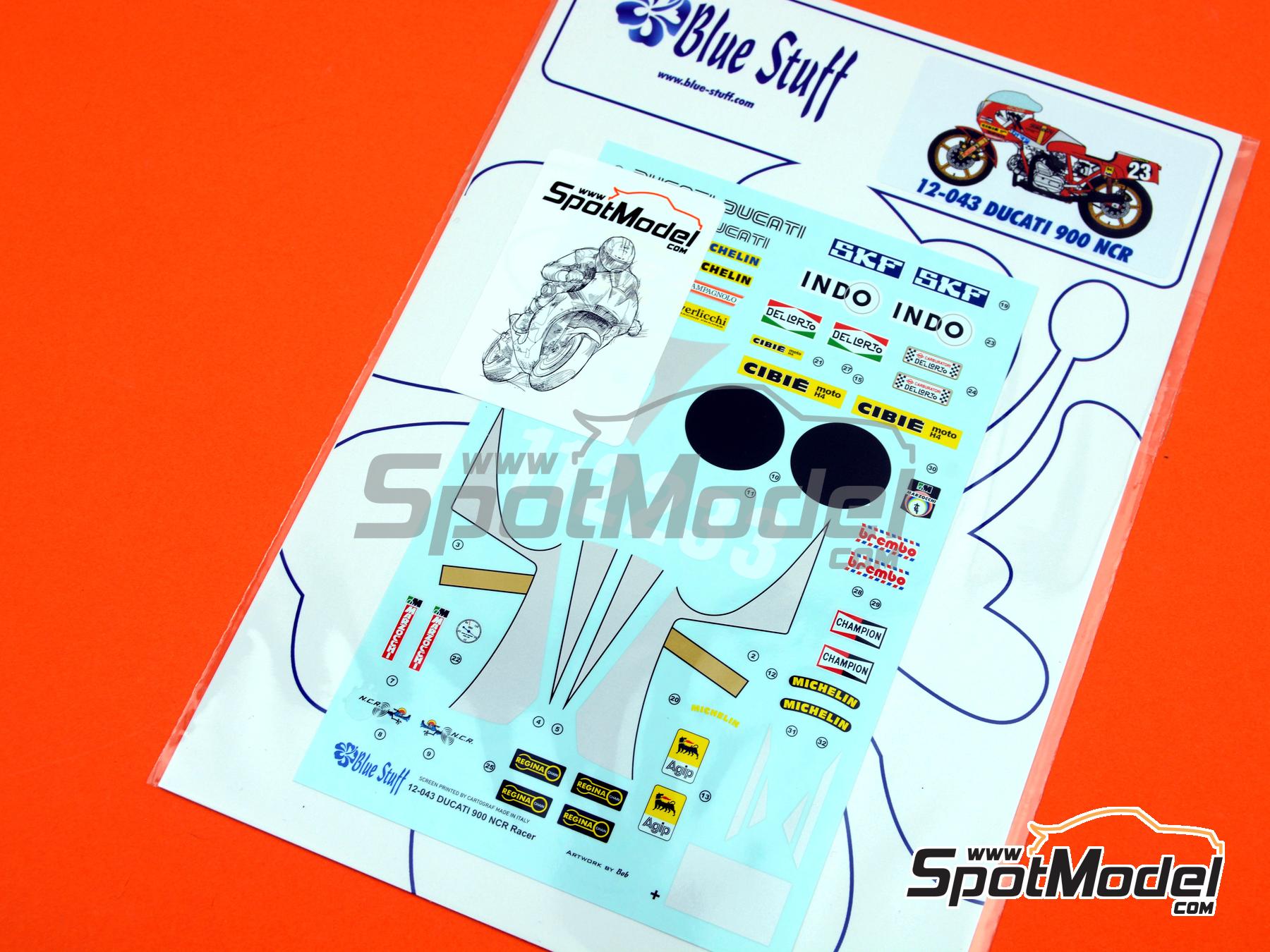 Image 3: Ducati 900 NCR Racer Nepoti Caracchi Racing Team | Marking / livery in 1/12 scale manufactured by Blue Stuff (ref.&nbsp;12-043)