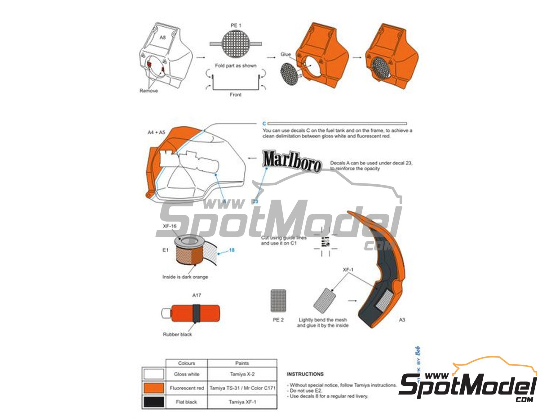 Image 5: BMW R80G/S sponsored by Marlboro, Playboy - Paris Dakar Rally 1985 | Marking / livery in 1/12 scale manufactured by Blue Stuff (ref.&nbsp;12-045)