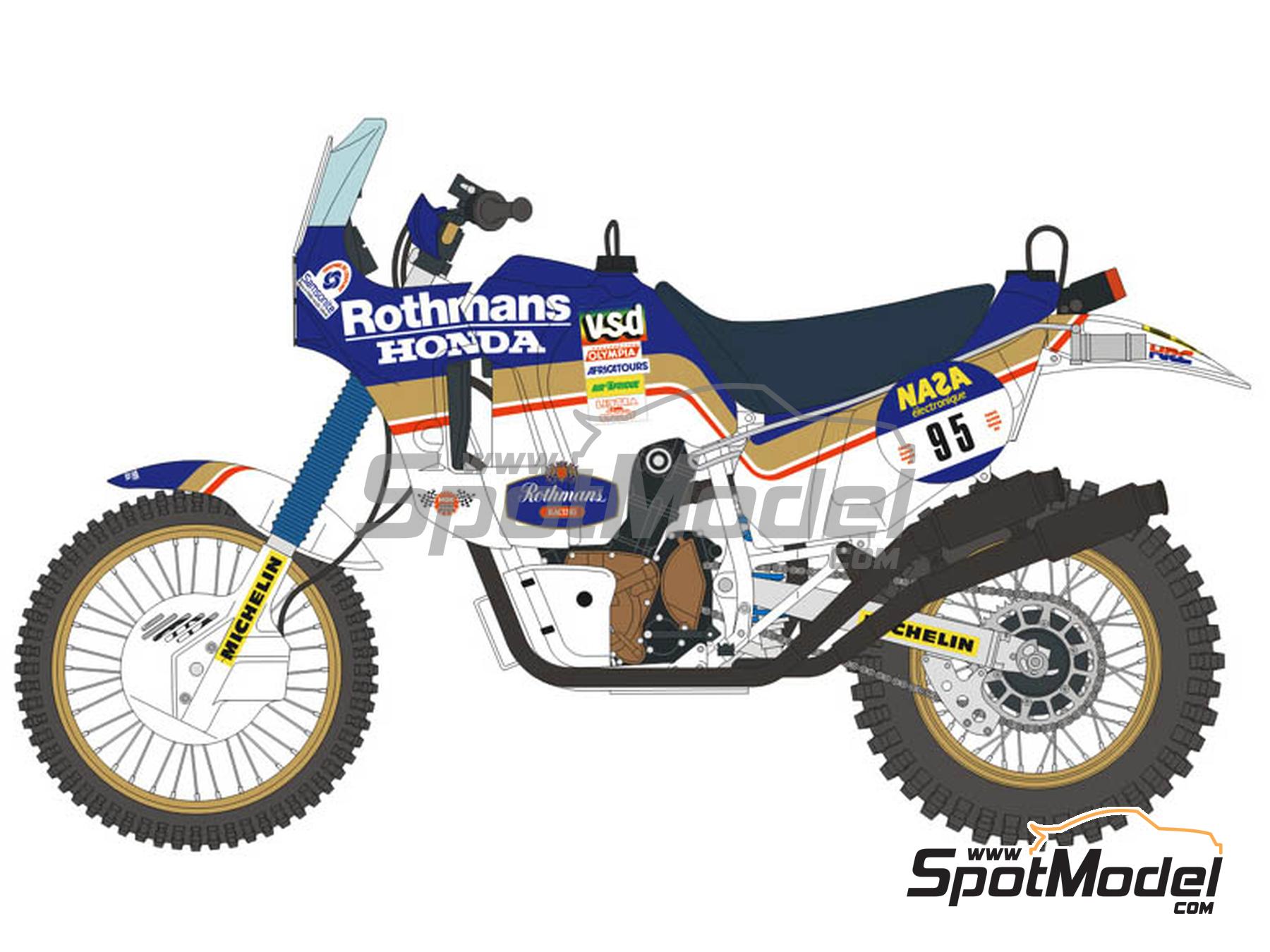 Image 2: Honda NXR750 Equipo HRC patrocinado por Rothmans - Rally Paris Dakar 1986 | Decoraci&oacute;n en escala&nbsp;1/12 fabricado por Blue Stuff (ref.&nbsp;12-046)