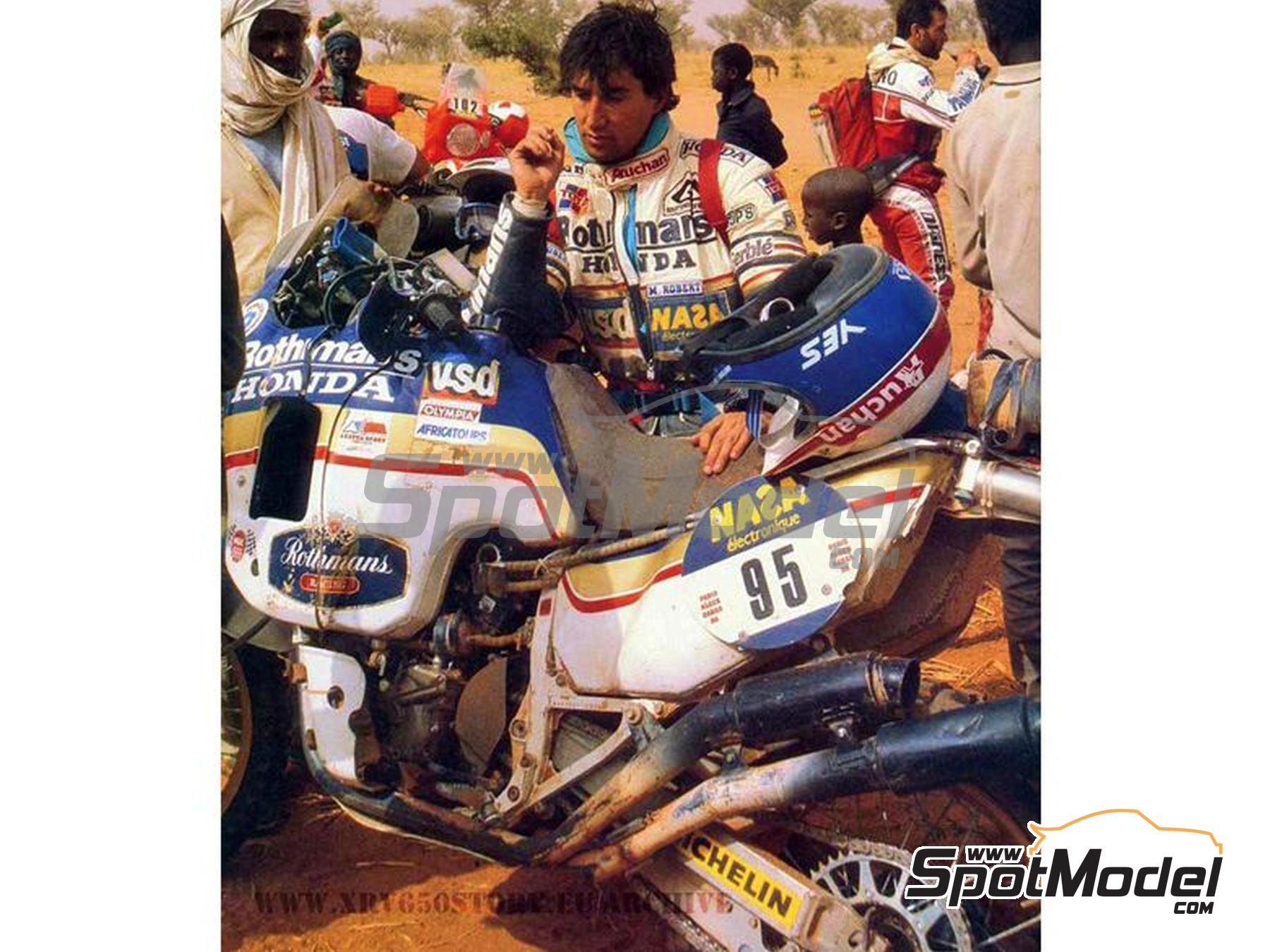 Image 3: Honda NXR750 Equipo HRC patrocinado por Rothmans - Rally Paris Dakar 1986 | Decoraci&oacute;n en escala&nbsp;1/12 fabricado por Blue Stuff (ref.&nbsp;12-046)