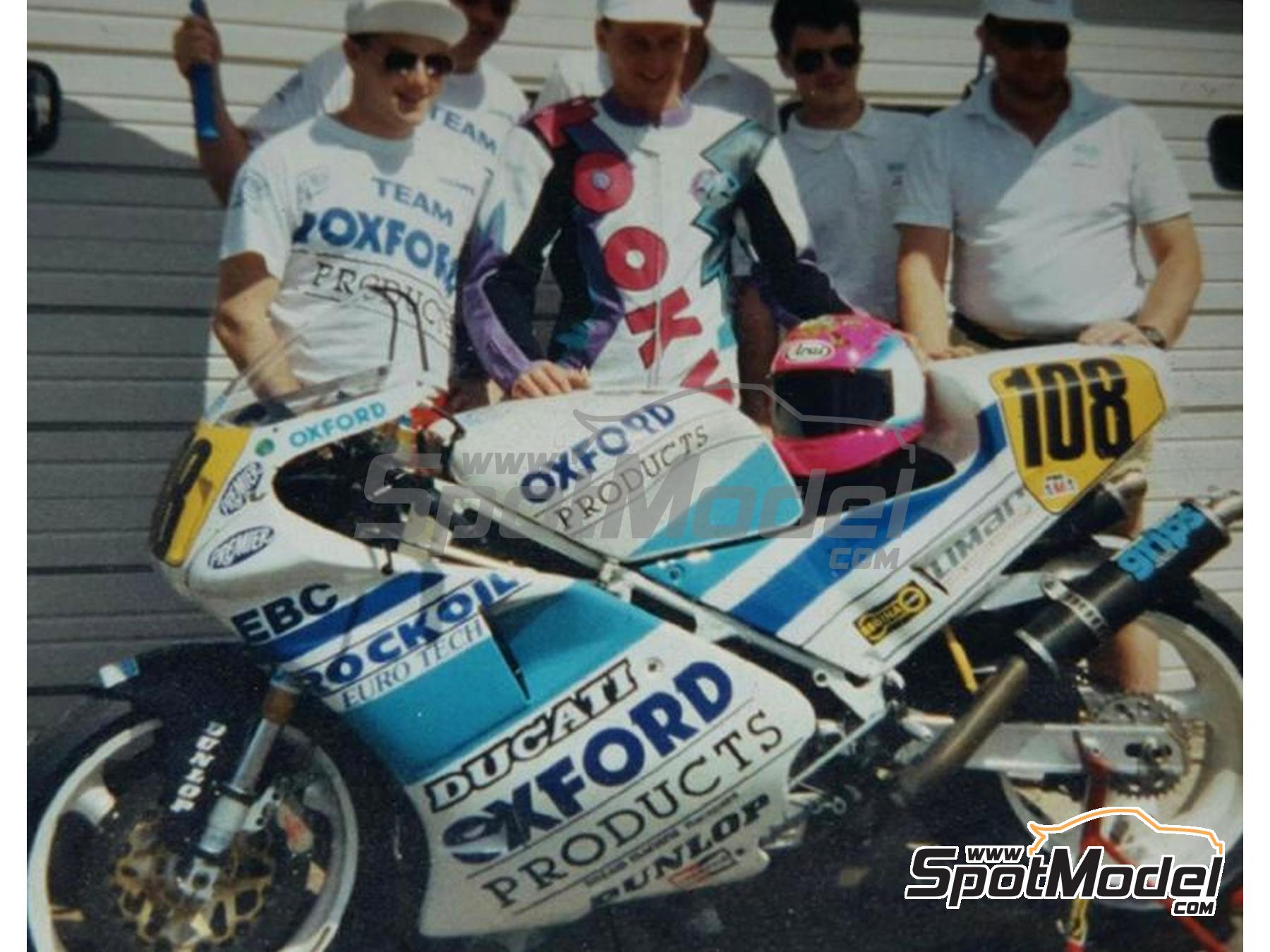 Image 7: Ducati 888 sponsored by Oxford Products - AMA Superbikes Daytona 200 1992 | Marking / livery in 1/12 scale manufactured by Blue Stuff (ref. 12-048)
