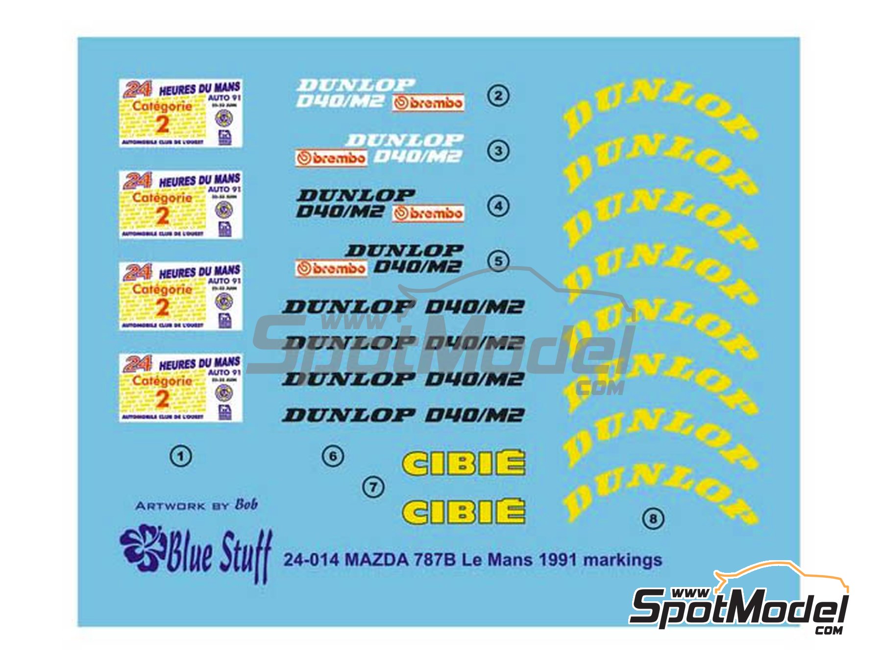 Image 2: Mazda 787B - 24 Hours Le Mans 1991 | Marking / livery in 1/24 scale manufactured by Blue Stuff (ref. 24-014)