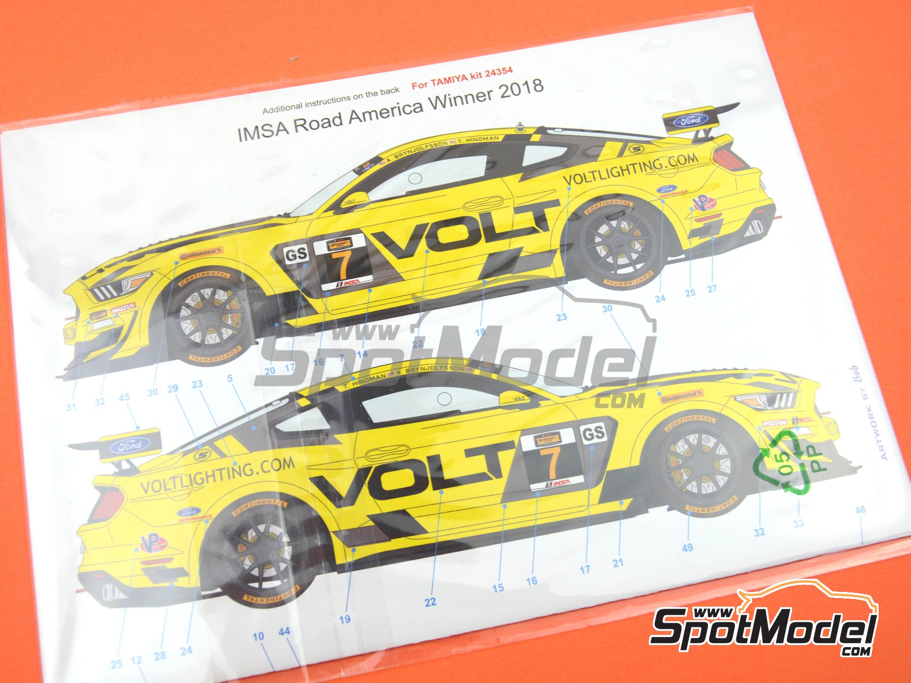 Blue Stuff 24-021: Marking / livery 1/24 scale - Ford Mustang GT4 PF Racing  Team sponsored by Recstuff #41 - Jeff Courtney (US) + Fred Roberts (CA) -  IMSA Michelin Pilot Challenge 2019 - for Tamiya reference TAM24354 (ref.  24-021)