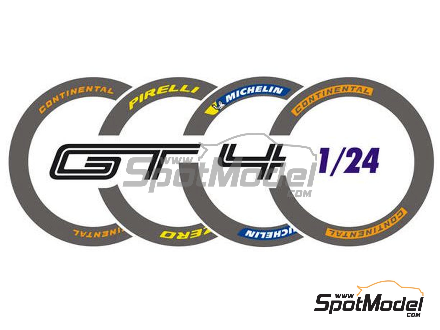 Image 2: Ford GT: Distintivos para los neum&aacute;ticos | Logotipos en escala&nbsp;1/24 fabricado por Blue Stuff (ref.&nbsp;24-018)