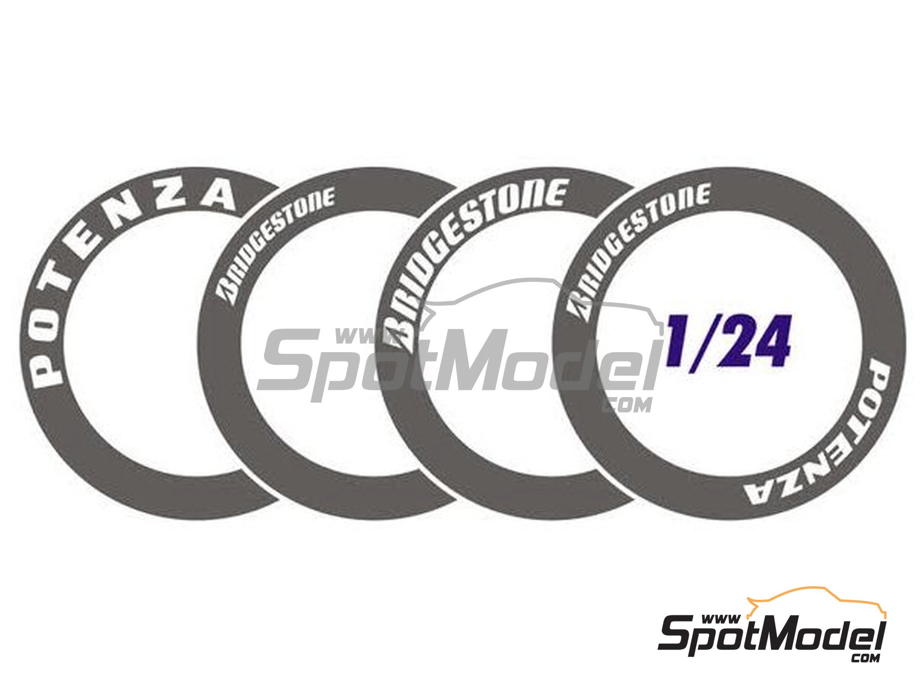 Image 2: Bridgestone Potenza | Logotypes in 1/24 scale manufactured by Blue Stuff (ref.&nbsp;24-019)