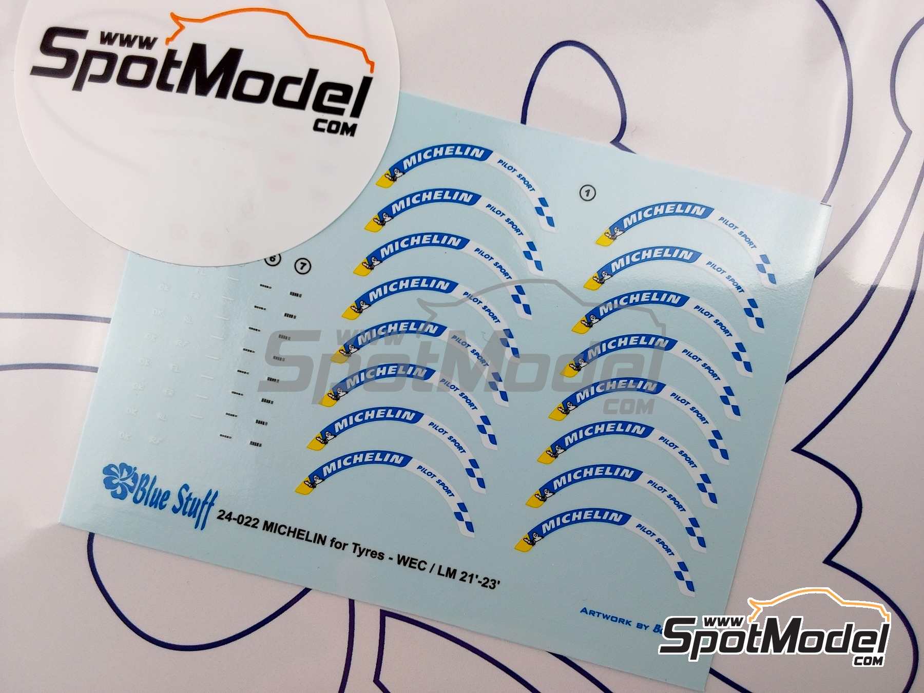 Image 3: Michelin WEC / Le Mans -  2021-2023 | Logotipos en escala&nbsp;1/24 fabricado por Blue Stuff (ref.&nbsp;24-022)