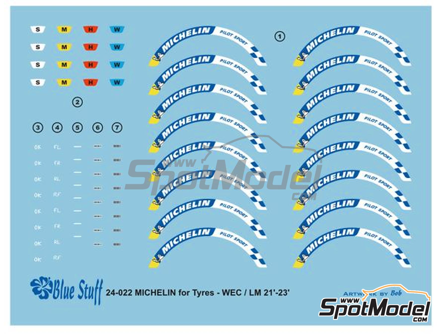 Image 6: Michelin WEC / Le Mans -  2021-2023 | Logotipos en escala&nbsp;1/24 fabricado por Blue Stuff (ref.&nbsp;24-022)