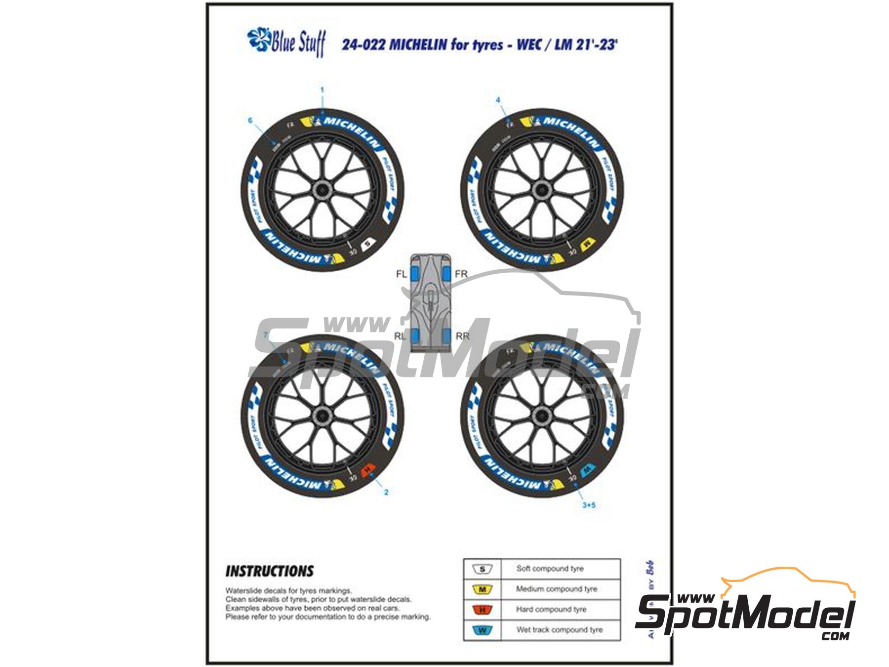 Image 7: Michelin WEC / Le Mans -  2021-2023 | Logotipos en escala&nbsp;1/24 fabricado por Blue Stuff (ref.&nbsp;24-022)