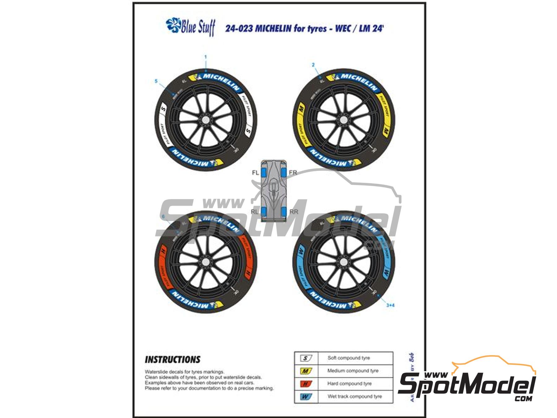 Image 7: Michelin WEC / Le Mans -  2024 | Logotypes in 1/24 scale manufactured by Blue Stuff (ref. 24-023)