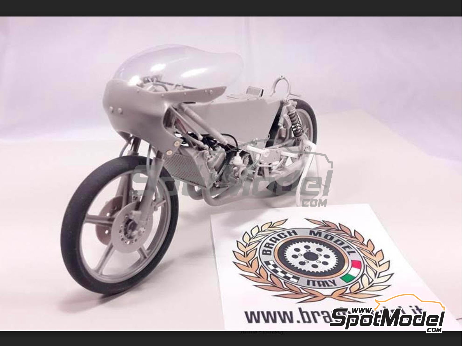 Image 14: Minarelli 125cc - Motorcycle World Championship 1981 | Motorbike scale model kit in 1/12 scale manufactured by Brach Model (ref.&nbsp;BM-VR06, also 4573105620382)