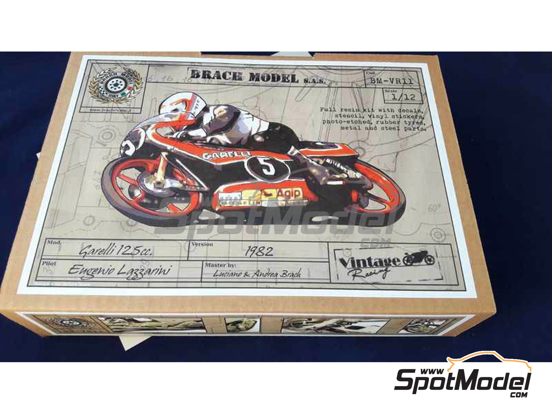 Image 13: Garelli 125cc - Campeonato del Mundo de Motociclismo 1982 | Maqueta de moto en escala&nbsp;1/12 fabricado por Brach Model (ref.&nbsp;BM-VR11)