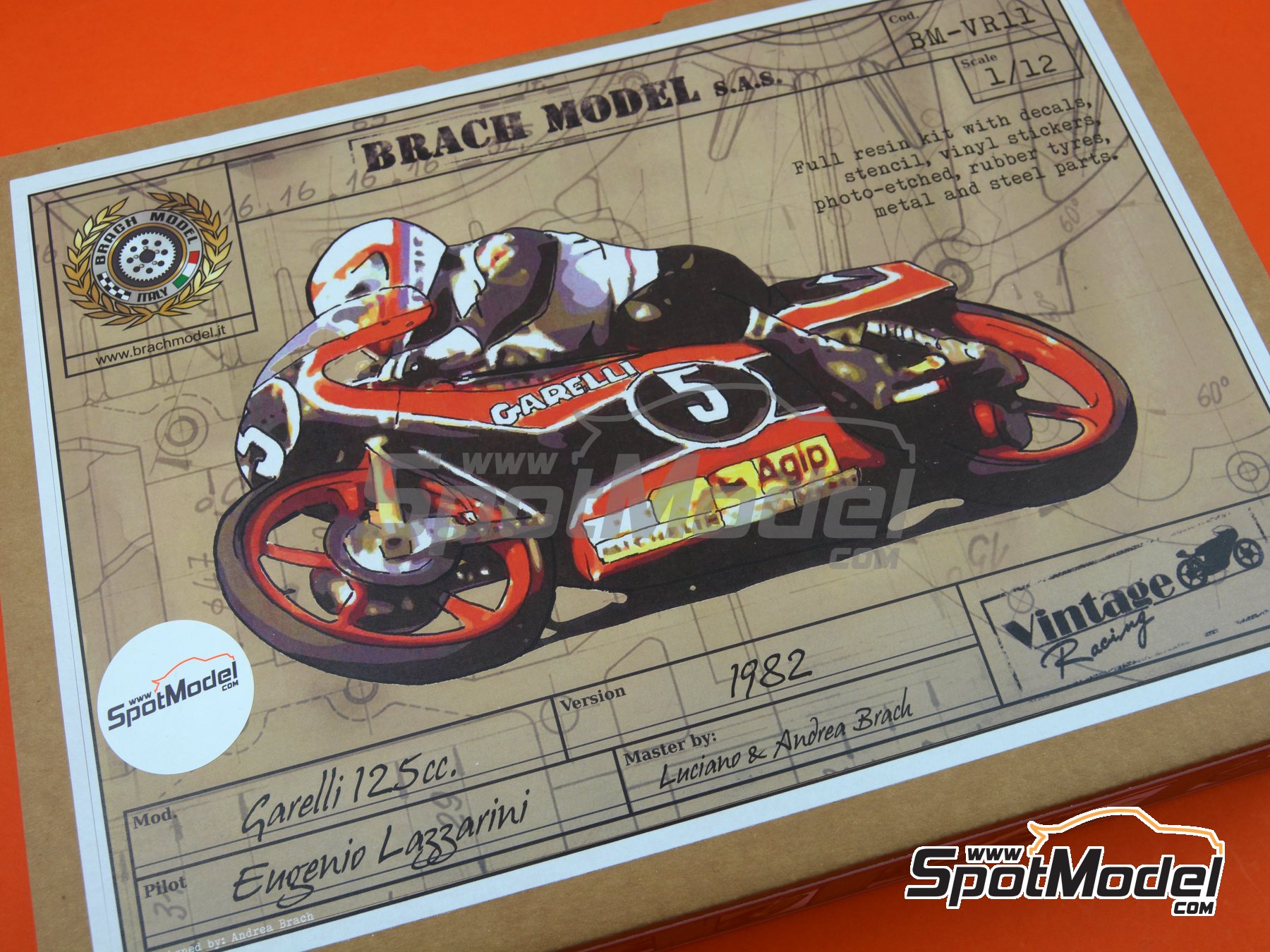 Image 14: Garelli 125cc - Campeonato del Mundo de Motociclismo 1982 | Maqueta de moto en escala&nbsp;1/12 fabricado por Brach Model (ref.&nbsp;BM-VR11)