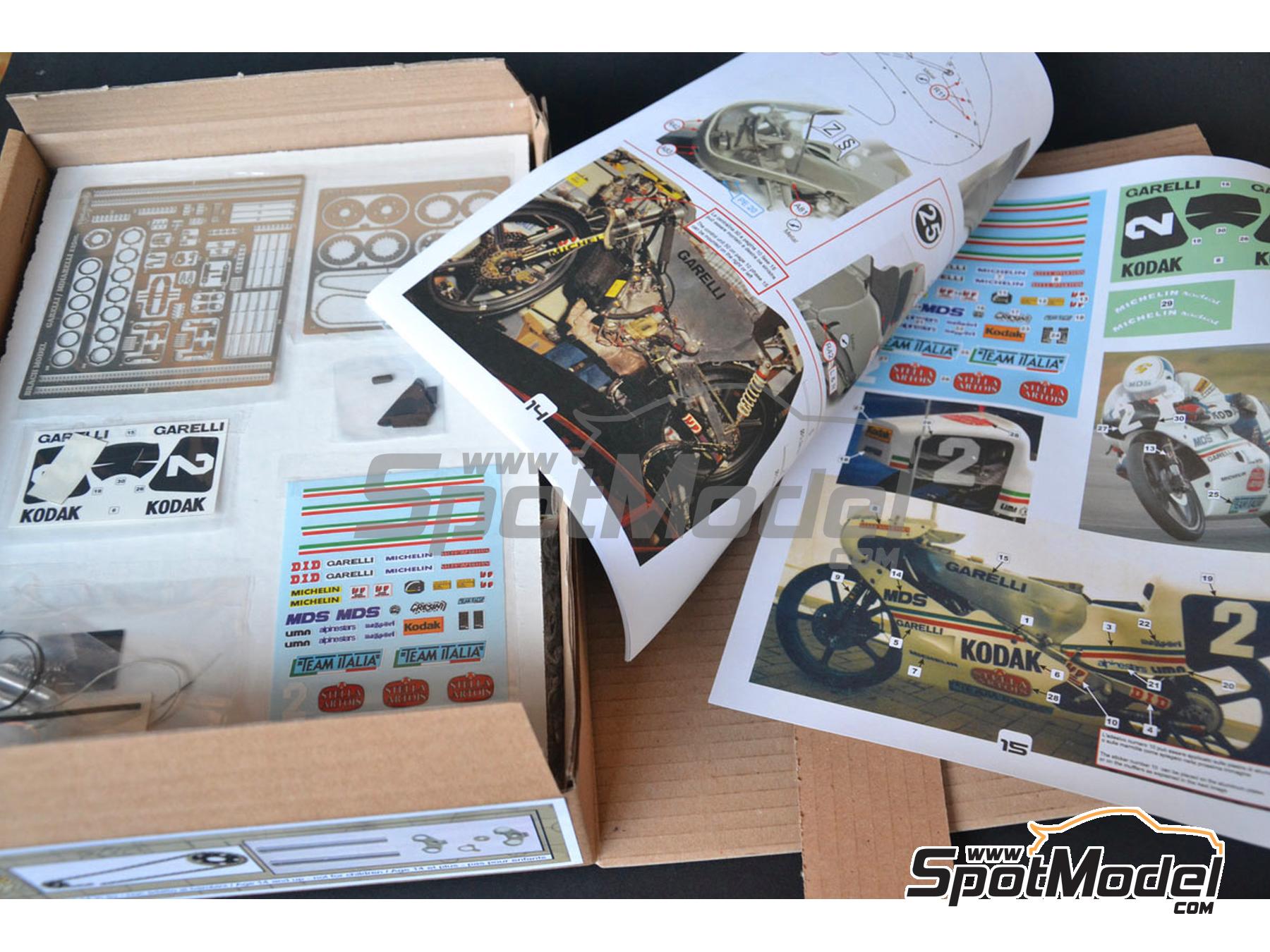 Image 3: Garelli 125cc patrocinado por Kodak - Campeonato del Mundo de Motociclismo 1987 | Maqueta de moto en escala 1/12 fabricado por Brach Model (ref. BM-VR14)