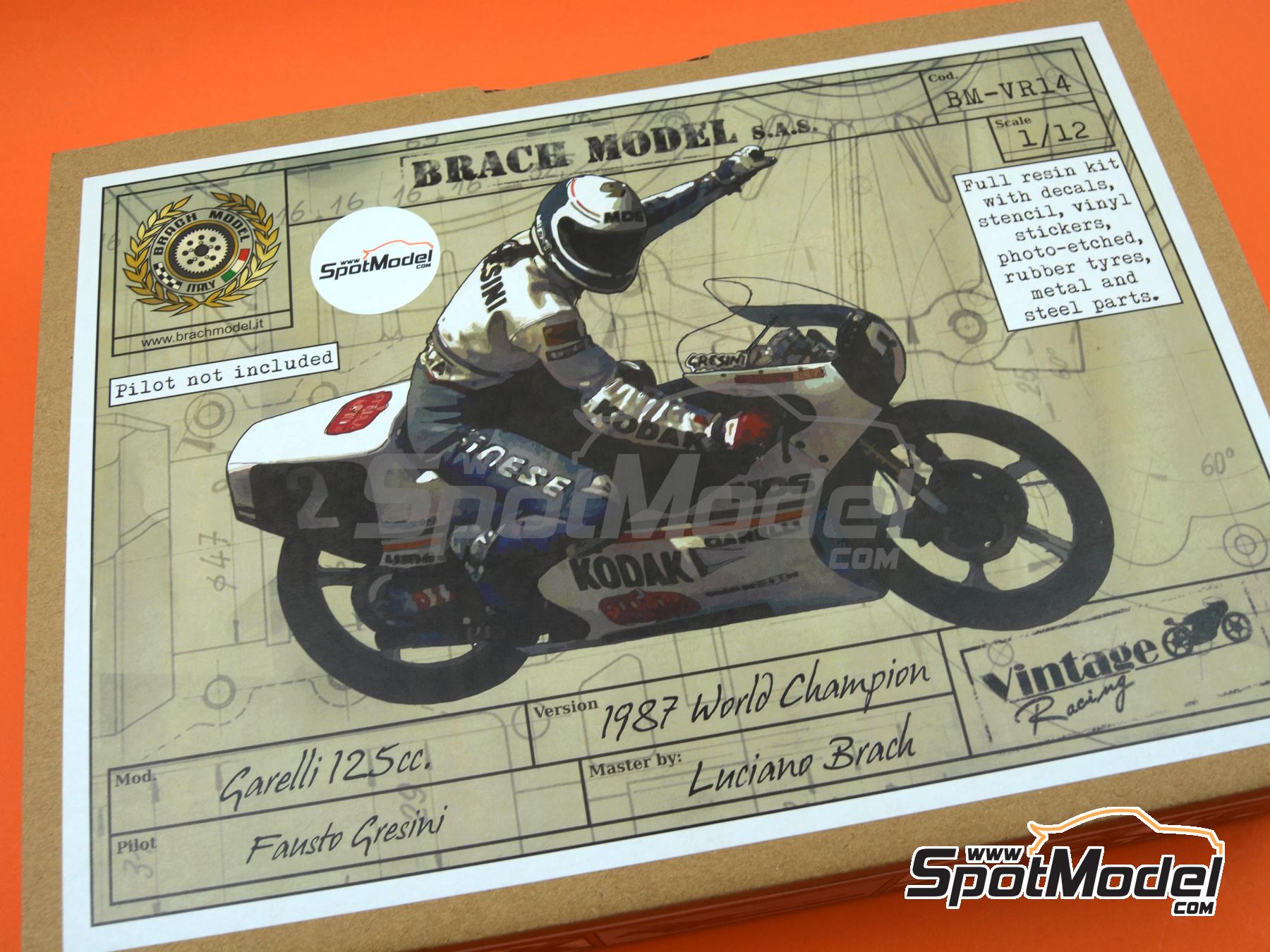 Image 22: Garelli 125cc patrocinado por Kodak - Campeonato del Mundo de Motociclismo 1987 | Maqueta de moto en escala 1/12 fabricado por Brach Model (ref. BM-VR14)
