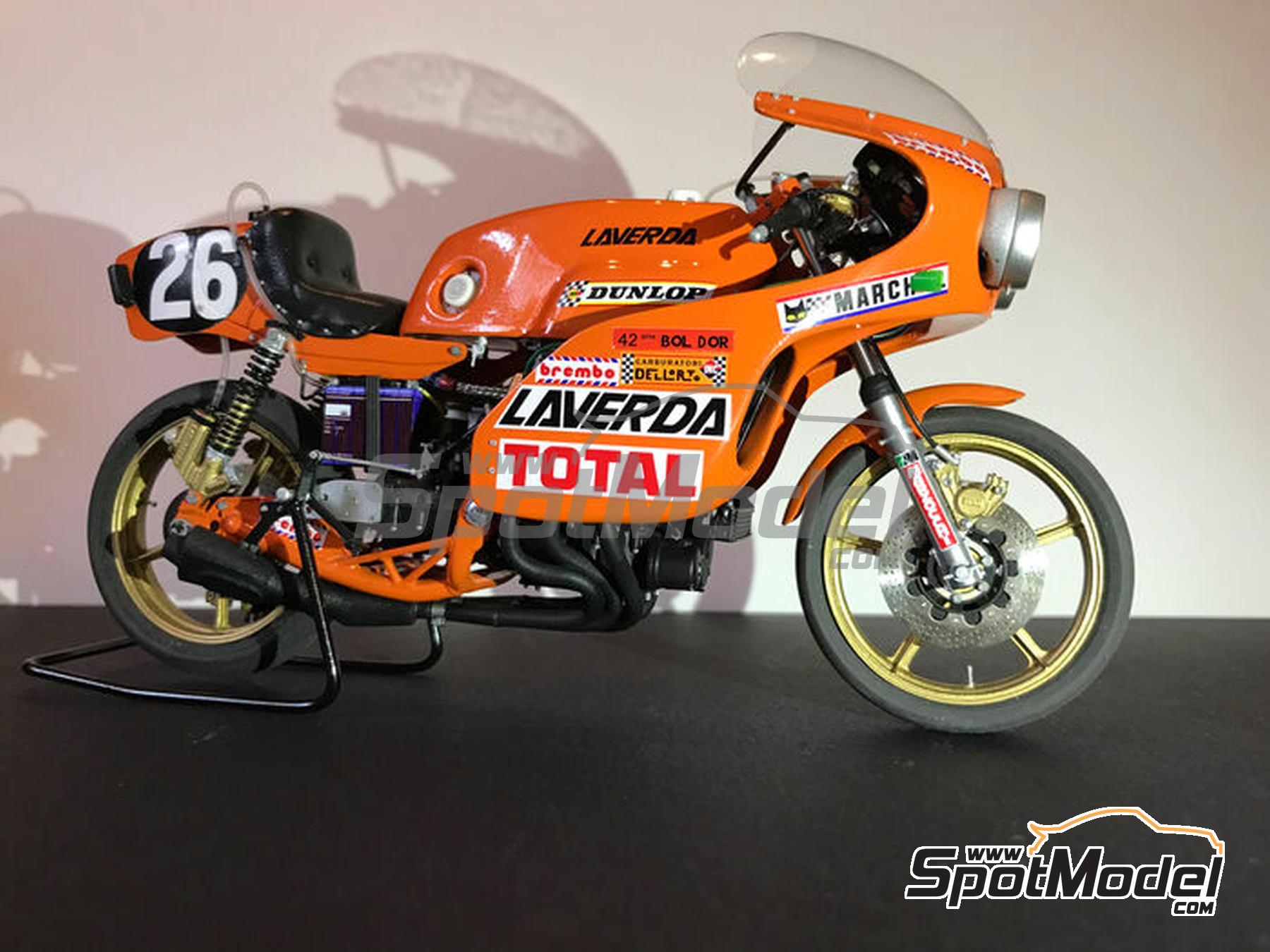 Image 13: Laverda 1000cc V6 sponsored by Total - 24 Hours Bol d'Or 1978 | Motorbike scale model kit in 1/12 scale manufactured by Brach Model (ref. BM-VR16)