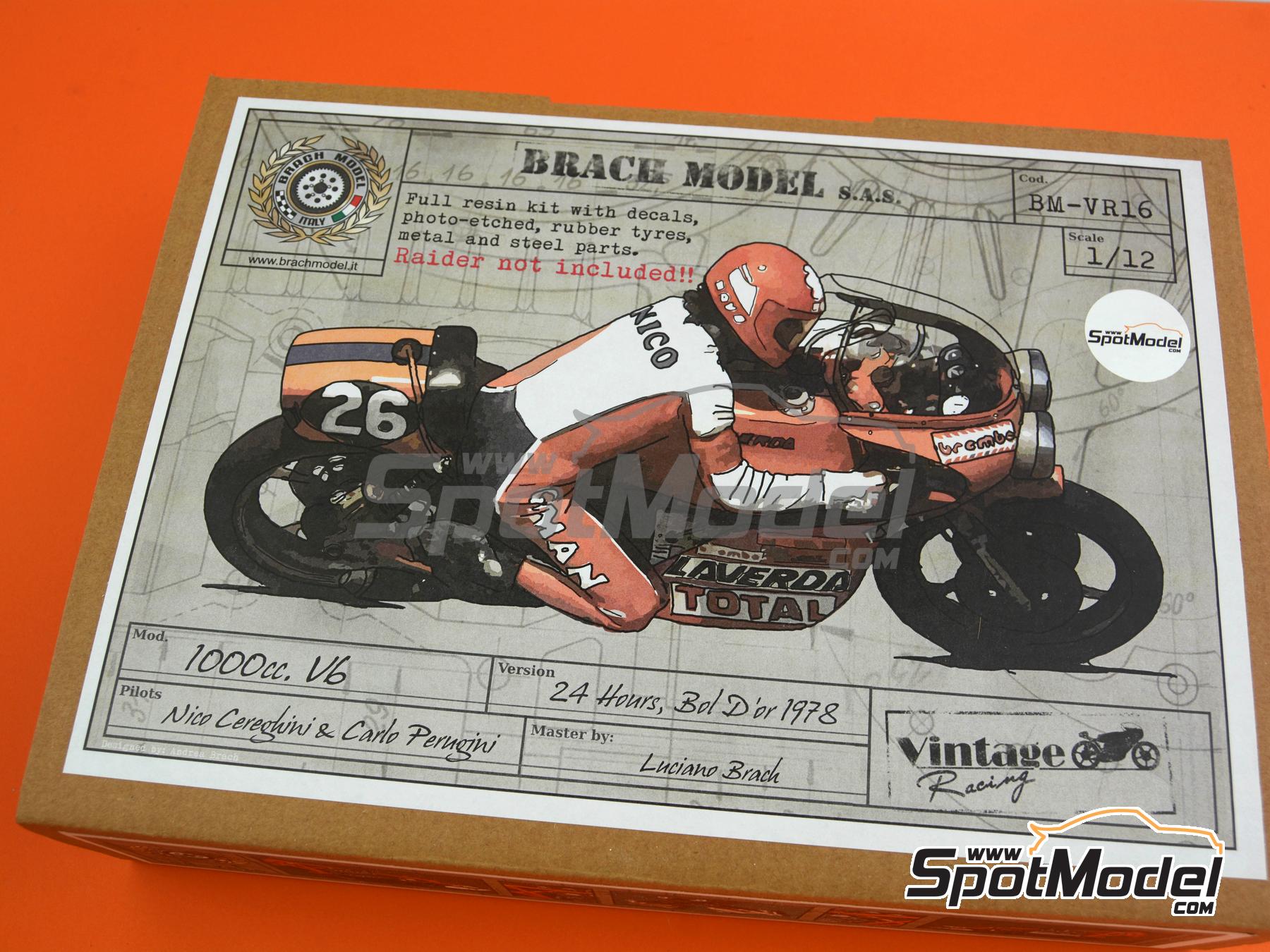 Image 16: Laverda 1000cc V6 sponsored by Total - 24 Hours Bol d'Or 1978 | Motorbike scale model kit in 1/12 scale manufactured by Brach Model (ref. BM-VR16)