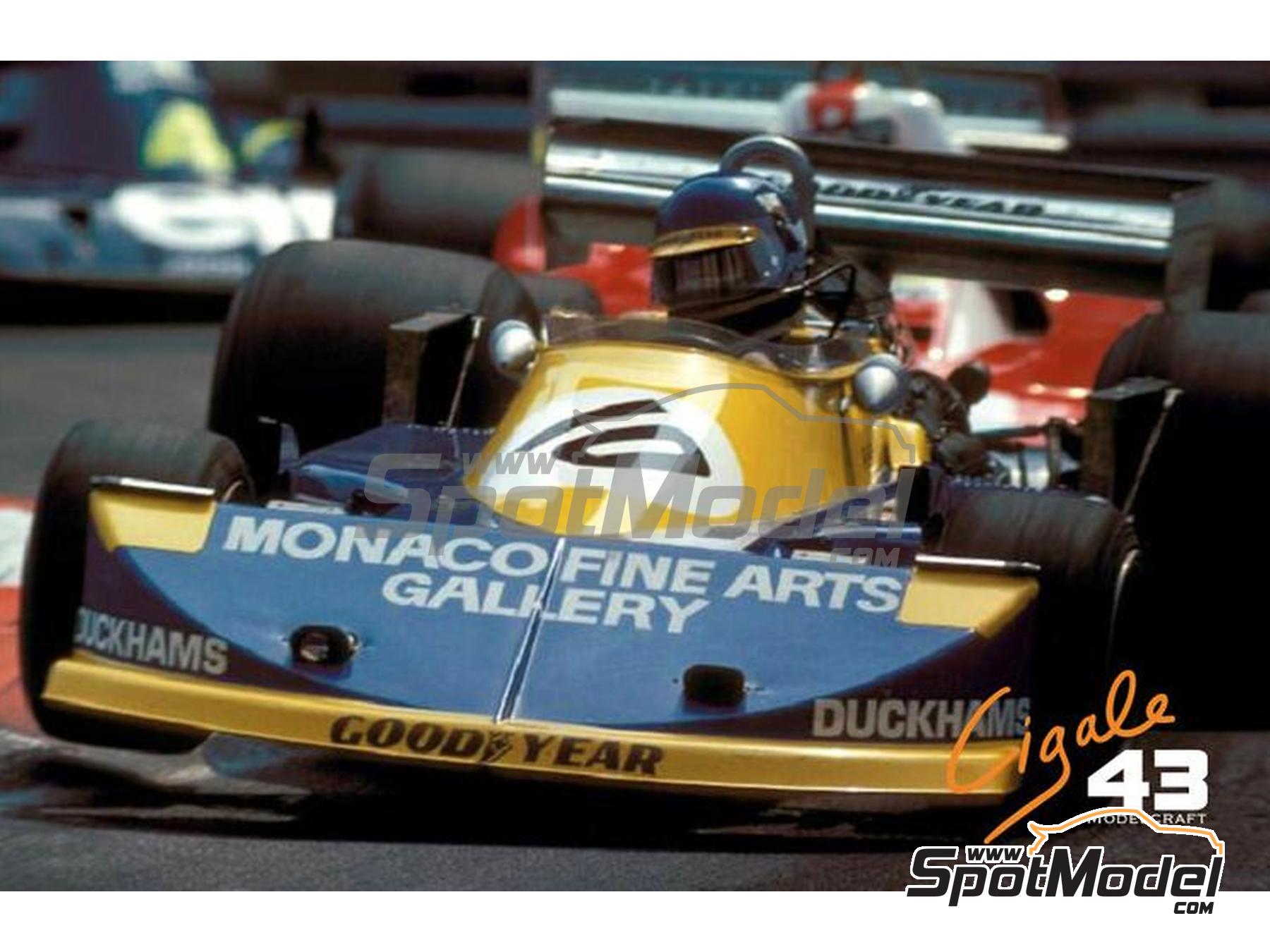 Image 3: March Ford 761 patrocinado por Duckhams, Lavazza, Monaco Fine Arts Gallery - Gran Premio de Fórmula 1 de Brasil, Gran Premio de Fórmula 1 de Francia, Gran Premio de Fórmula 1 de Inglaterra, Gran Premio de Formula 1 de Mónaco 1976 | Decoración en escala 1/43 fabricado por Cigale 43 Modelcraft (ref. CIGALE-CDS003, tambien CDS003)