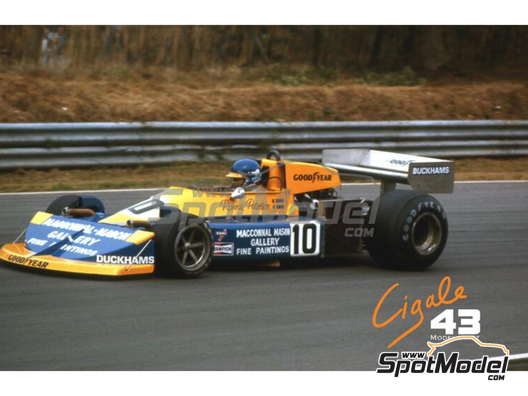 Image 5: March Ford 761 patrocinado por Duckhams, Lavazza, Monaco Fine Arts Gallery - Gran Premio de Fórmula 1 de Brasil, Gran Premio de Fórmula 1 de Francia, Gran Premio de Fórmula 1 de Inglaterra, Gran Premio de Formula 1 de Mónaco 1976 | Decoración en escala 1/43 fabricado por Cigale 43 Modelcraft (ref. CIGALE-CDS003, tambien CDS003)