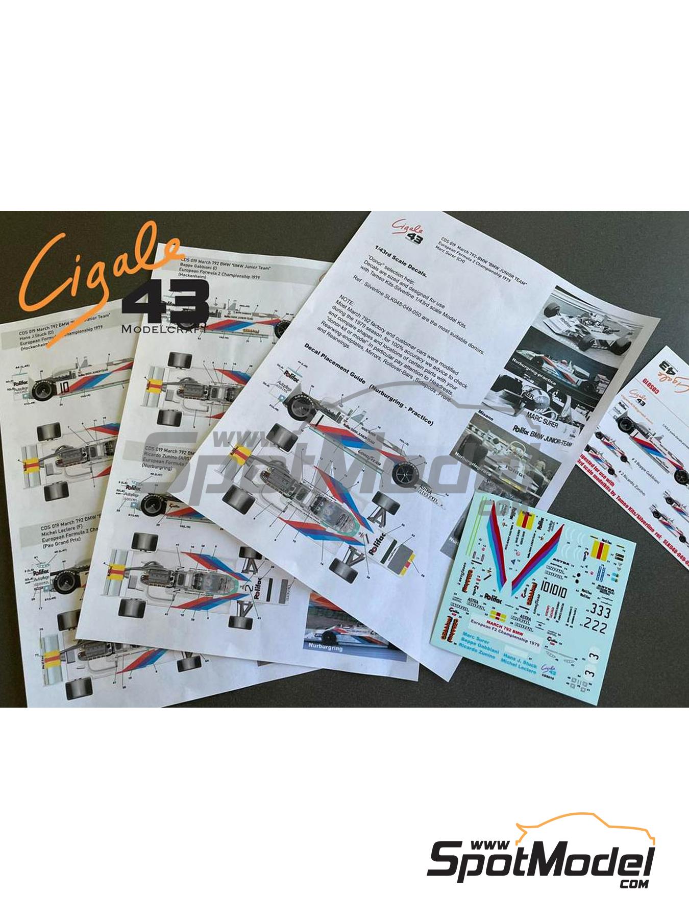 March BMW 792 F2 Equipo Polifac BMW Junior patrocinado por Astra, Gabbiani Spa - Campeonato de Europa de F2 1979 | Decoración en escala 1/43 fabricado por Cigale 43 Modelcraft (ref. CIGALE-CDS019, tambien CDS019) image