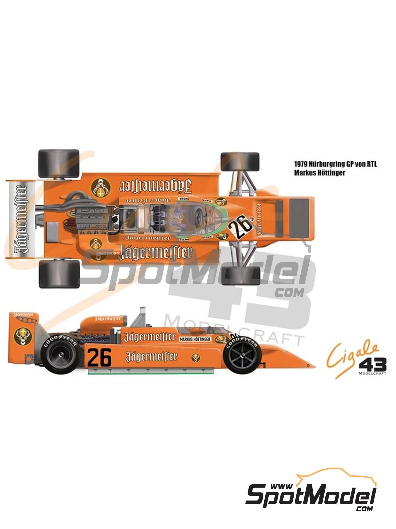 March BMW 792 F2 patrocinado por Jägermeister - Campeonato de Europa de F2 1979 | Decoración en escala 1/43 fabricado por Cigale 43 Modelcraft (ref. CIGALE-CDS020, tambien CDS020) image