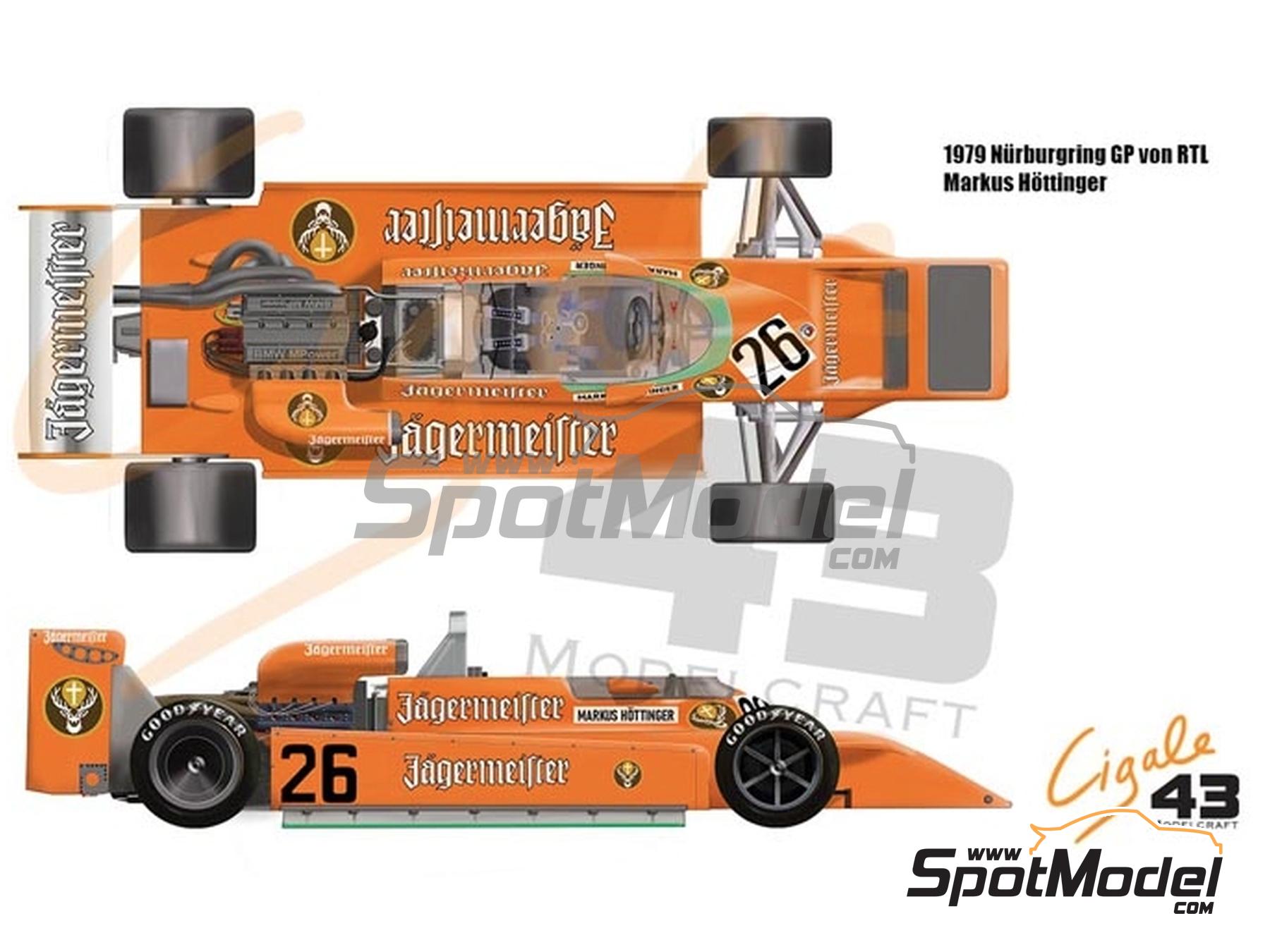 Image 1: March BMW 792 F2 patrocinado por Jägermeister - Campeonato de Europa de F2 1979 | Decoración en escala 1/43 fabricado por Cigale 43 Modelcraft (ref. CIGALE-CDS020, tambien CDS020)