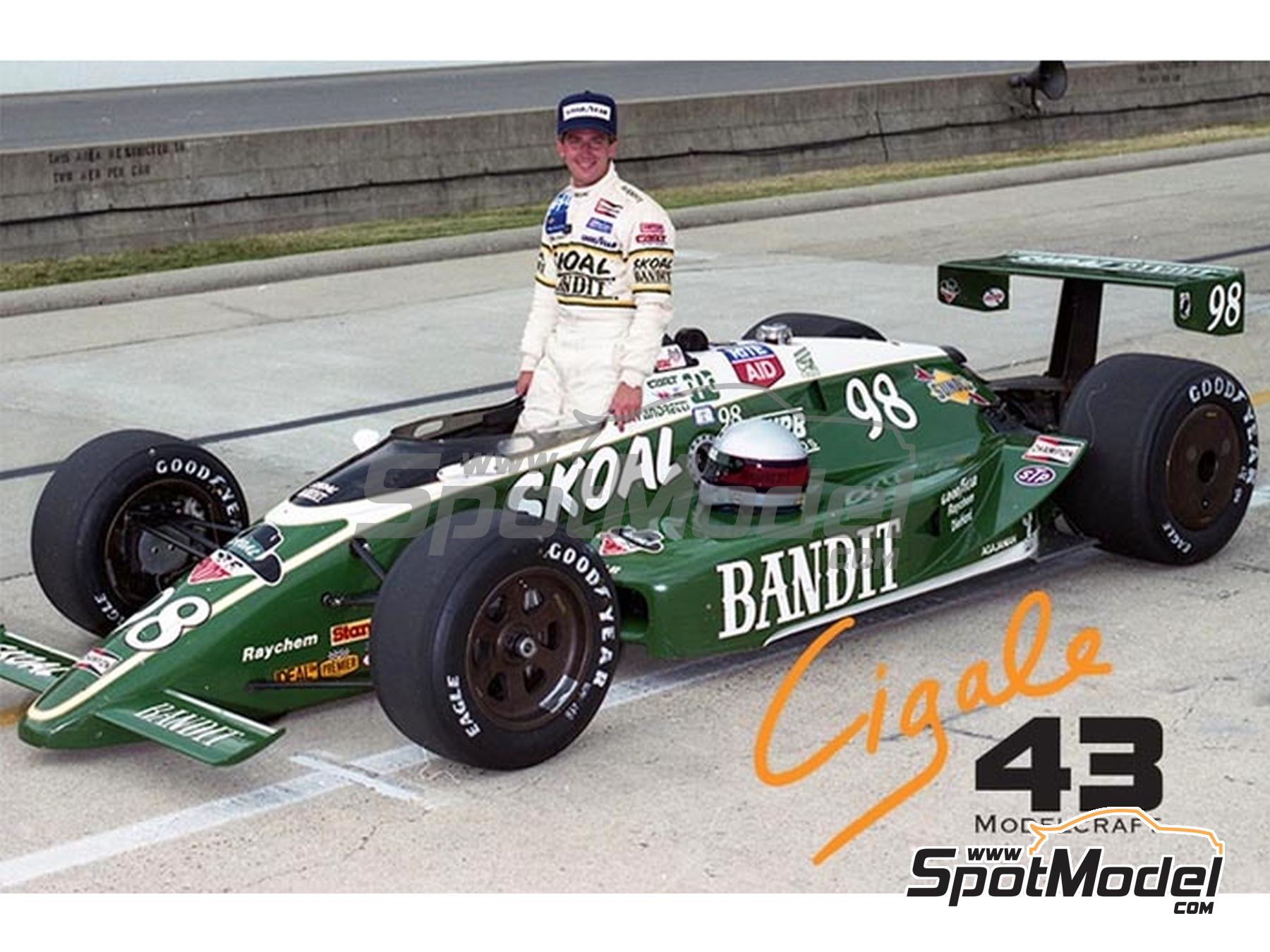 Image 3: Lola Cosworth T88 Mike Curb Racing Team sponsored by Skoal Bandit - Indianapolis 500 Miles 1988 | Marking / livery in 1/43 scale manufactured by Cigale 43 Modelcraft (ref.&nbsp;CIGALE-CDS022, also CDS022)