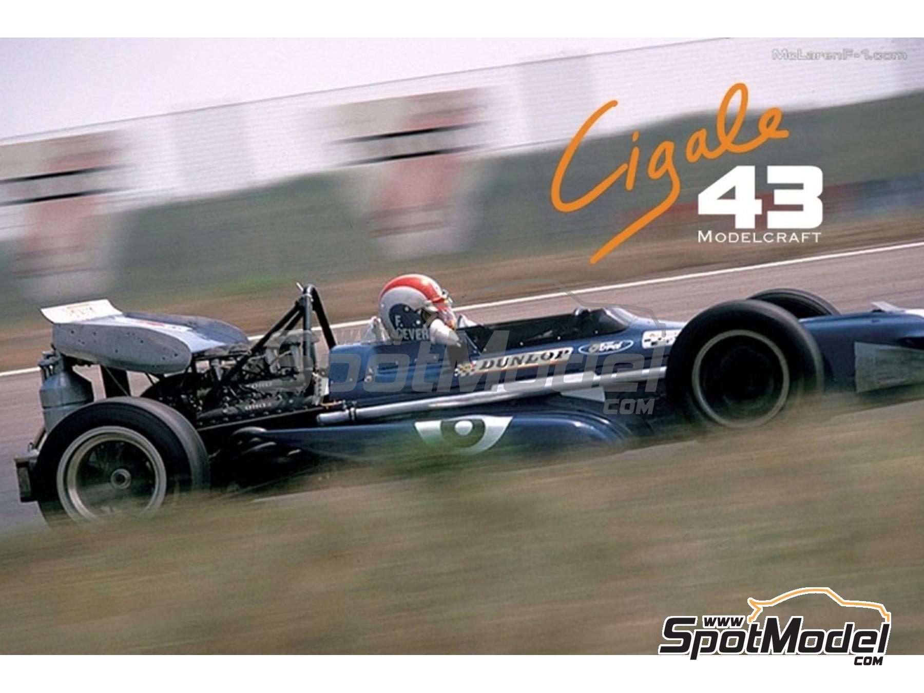 Image 4: March Ford 701 Equipo Tyrrell Racing patrocinado por Elf - Gran Premio de Fórmula 1 de Canada, Gran Premio de Formula 1 de Holanda, Gran Premio de Fórmula 1 de Italia, Gran Premio de Fórmula 1 de los Estados Unidos de América 1970 | Decoración en escala 1/43 fabricado por Cigale 43 Modelcraft (ref. CIGALE-CDS026, tambien CDS026)