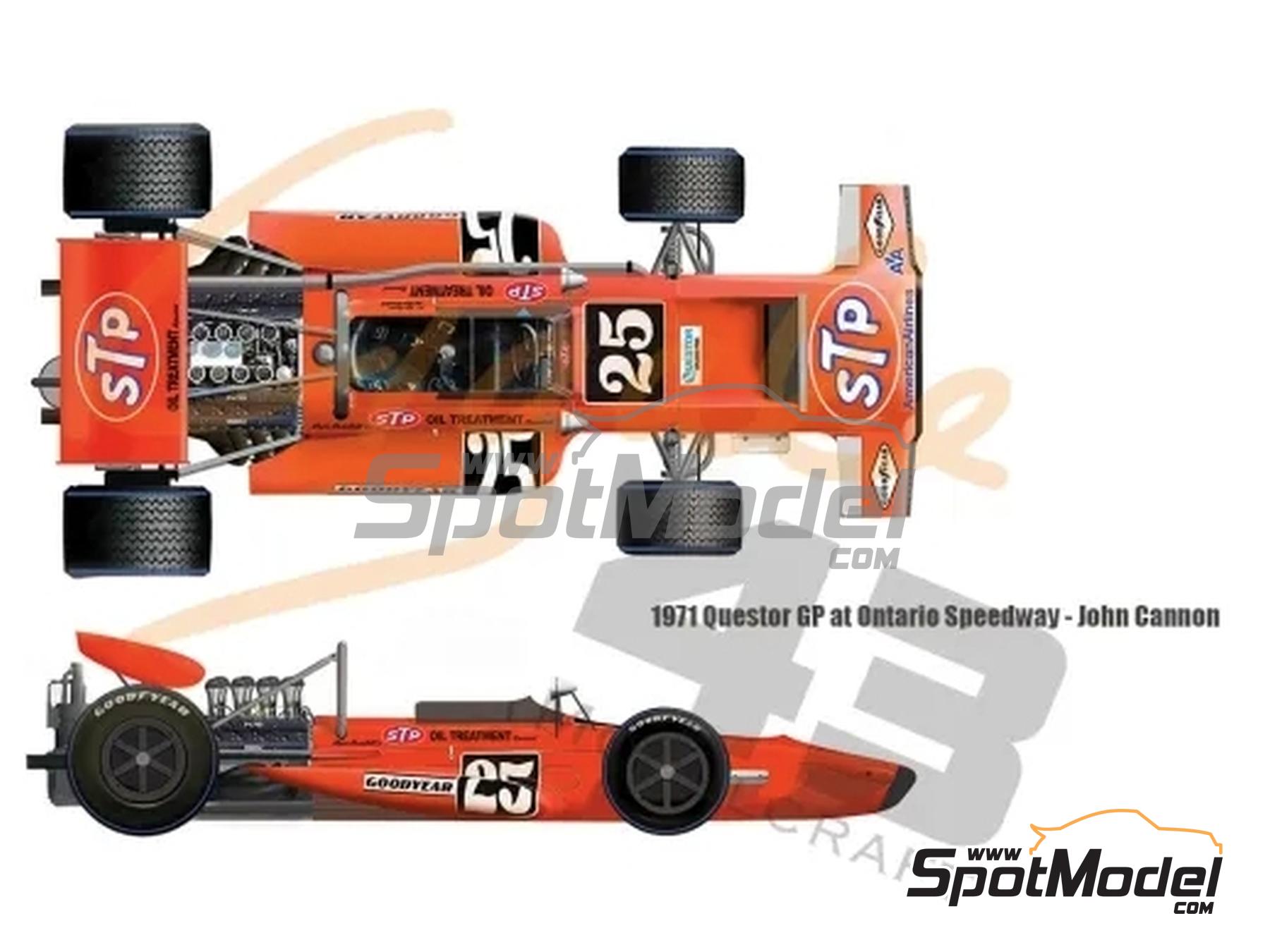 Image 1: March Ford 701 patrocinado por STP - Questor GP Ontario Speedway 1971 | Decoración en escala 1/43 fabricado por Cigale 43 Modelcraft (ref. CIGALE-CDS027, tambien CDS027)