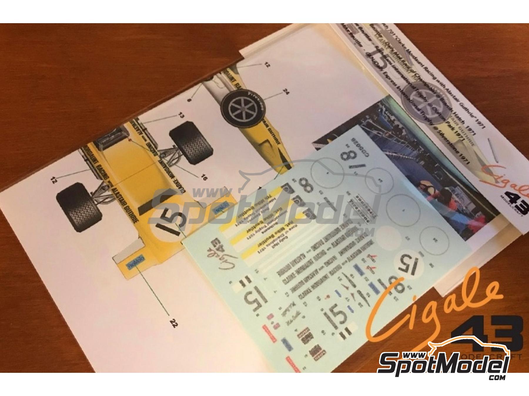 Image 1: March Ford 701 Equipo Clarke-Mordaunt Racing - Carrera de Campeones - ROC Brands Hatch, Daily Express Trophy Silverstone, Trofeo Primavera Rothmans/Daily Express 1971 | Decoración en escala 1/43 fabricado por Cigale 43 Modelcraft (ref. CIGALE-CDS028, tambien CDS028)