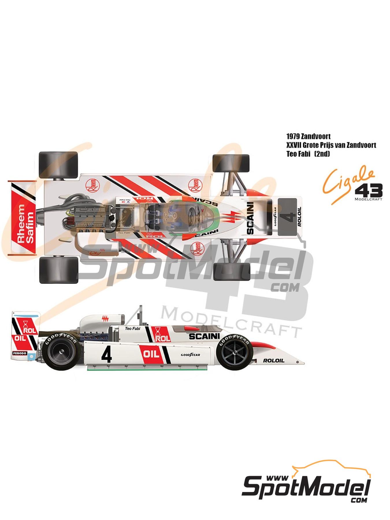 March BMW 792 F2 Equipo March Racing Ltd patrocinado por Roloil, Scaini - Campeonato de Europa de F2 1979 | Decoración en escala 1/43 fabricado por Cigale 43 Modelcraft (ref. CIGALE-CDS029, tambien CDS029) image