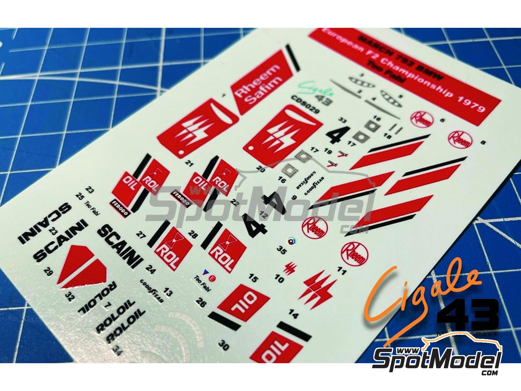 Image 2: March BMW 792 F2 Equipo March Racing Ltd patrocinado por Roloil, Scaini - Campeonato de Europa de F2 1979 | Decoración en escala 1/43 fabricado por Cigale 43 Modelcraft (ref. CIGALE-CDS029, tambien CDS029)
