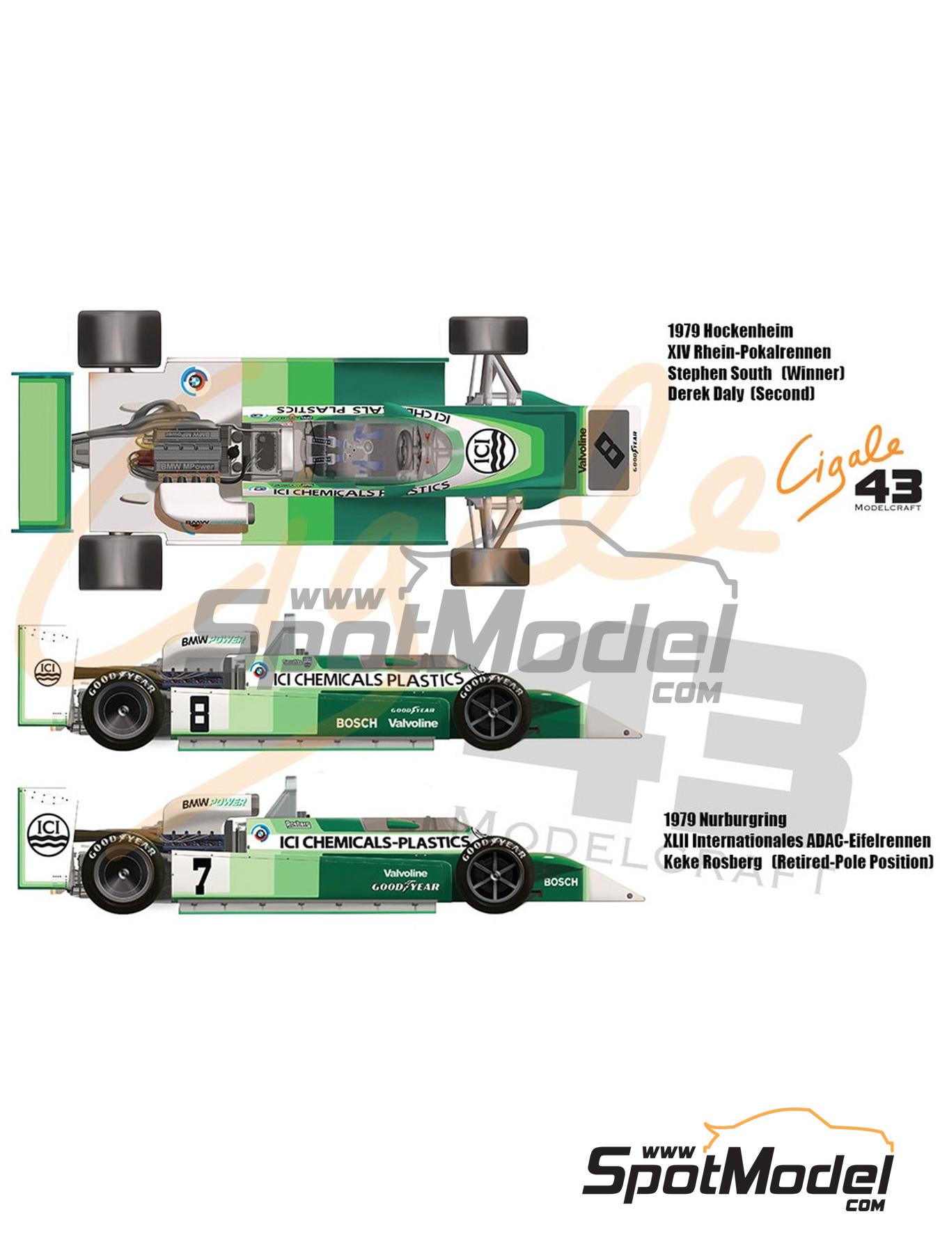 March BMW 792 F2 Equipo Project Four Racing patrocinado por ICI Chemical Plastics - Campeonato de Europa de F2 1979 | Decoración en escala 1/43 fabricado por Cigale 43 Modelcraft (ref. CIGALE-CDS030, tambien CDS030) image