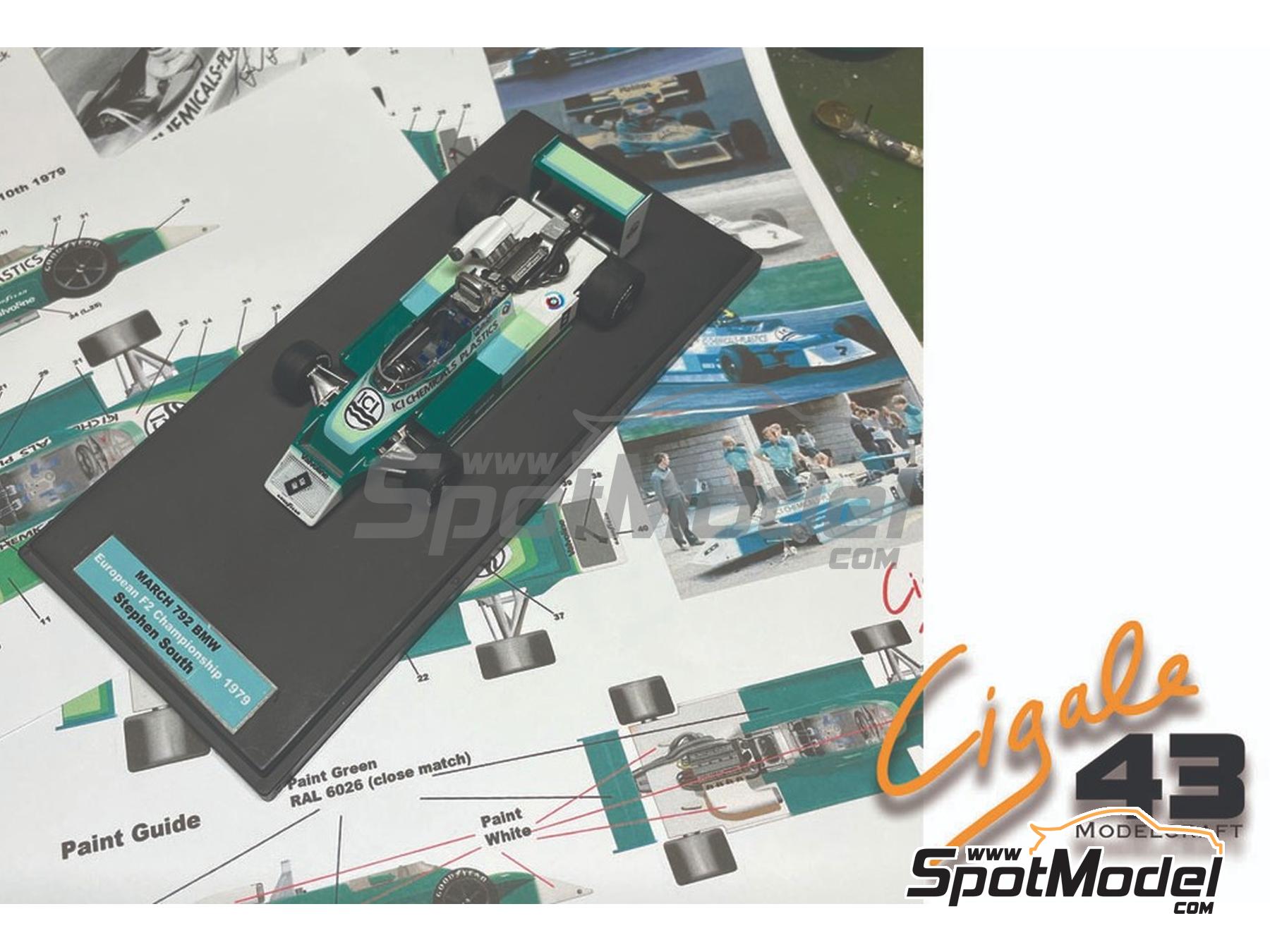 Image 3: March BMW 792 F2 Equipo Project Four Racing patrocinado por ICI Chemical Plastics - Campeonato de Europa de F2 1979 | Decoración en escala 1/43 fabricado por Cigale 43 Modelcraft (ref. CIGALE-CDS030, tambien CDS030)