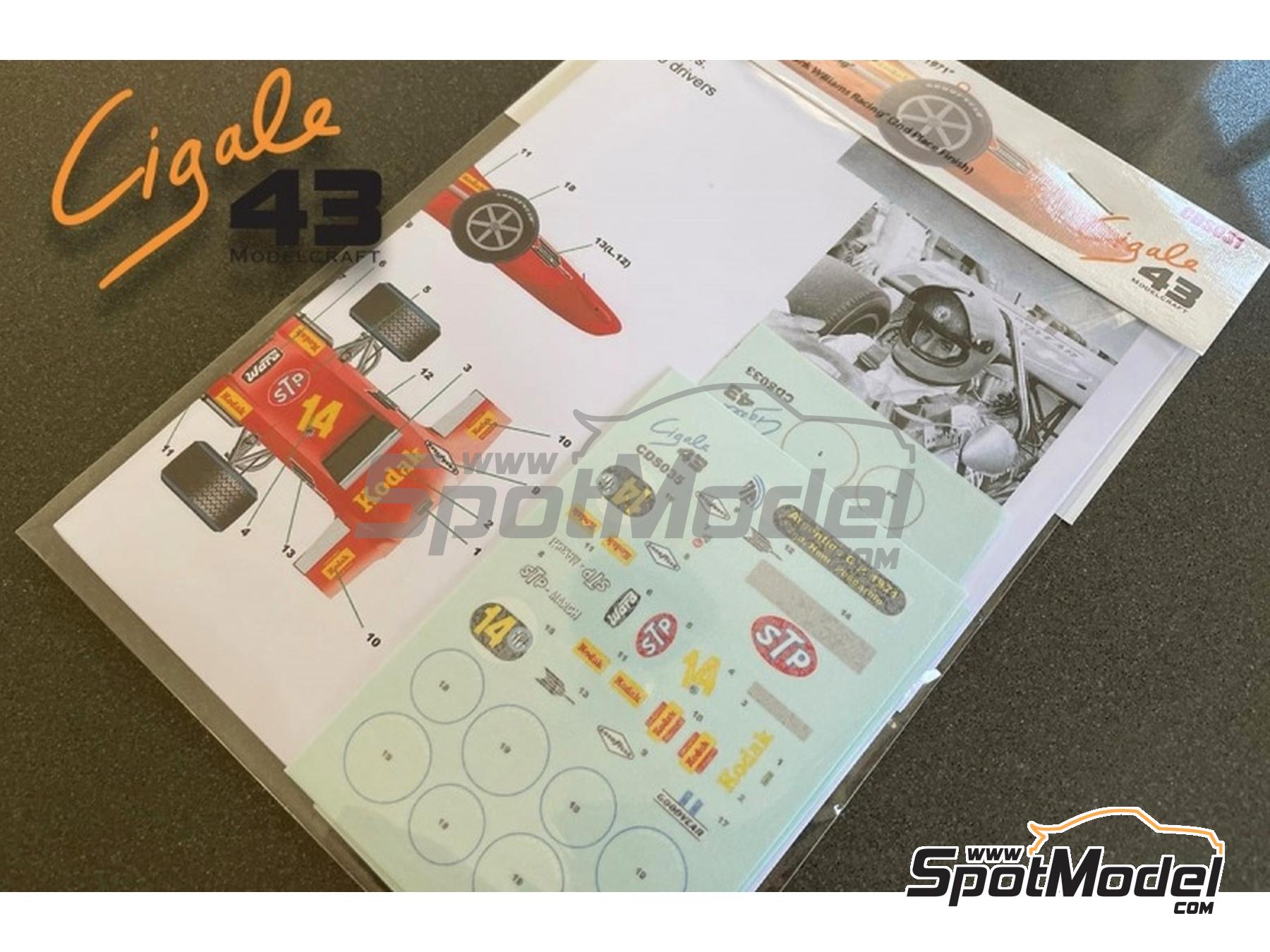 Image 4: March Ford 701 Equipo Wheatcroft Racing, Frank Williams Racing patrocinado por STP - Gran Premio de Argentina de Formula 1 1971 | Decoración en escala 1/43 fabricado por Cigale 43 Modelcraft (ref. CIGALE-CDS031, tambien CDS031)