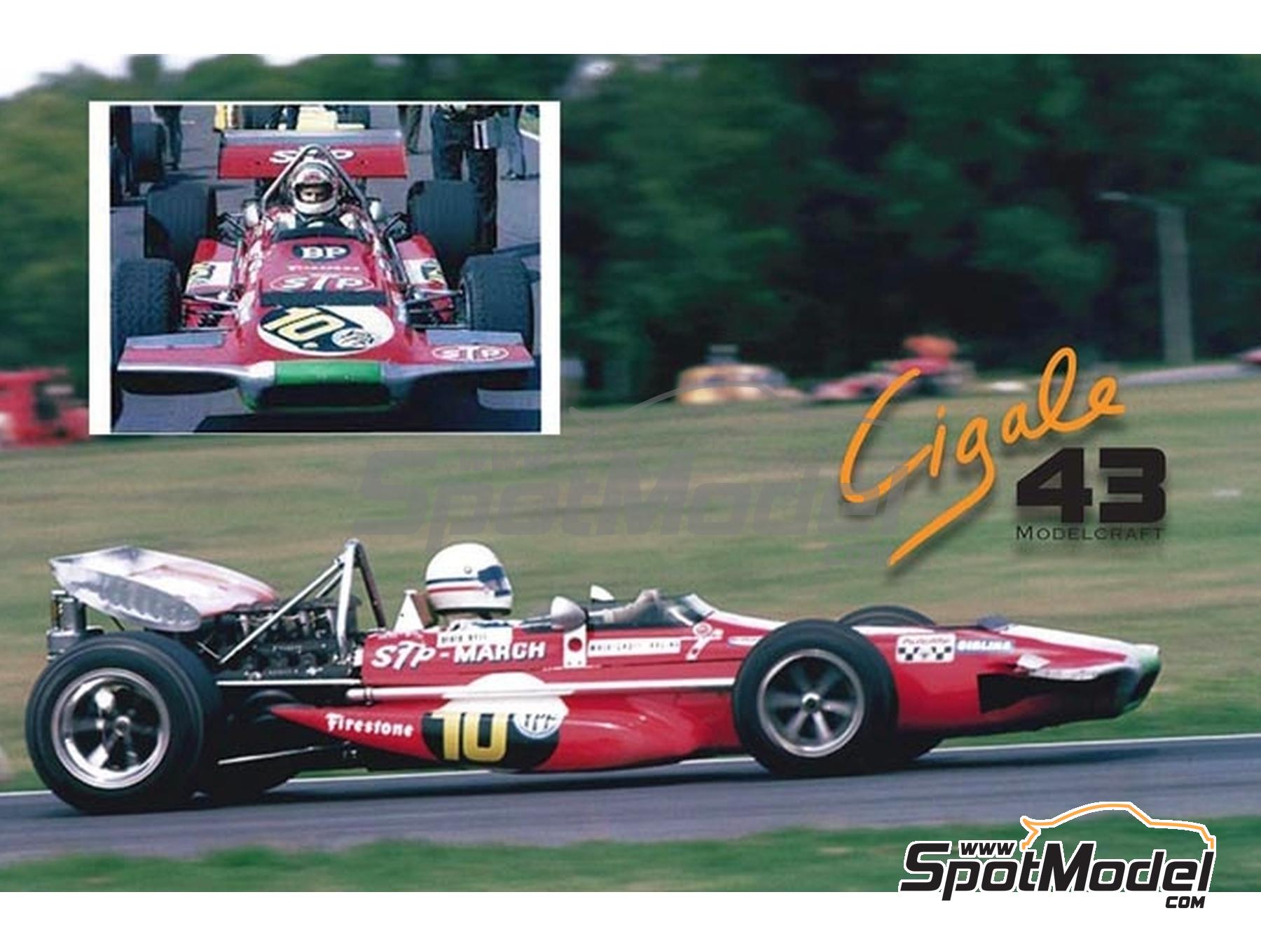 Image 3: March Ford 701 Tom Wheatcroft Racing Team sponsored by STP - Argentine Formula 1 Grand Prix 1971 | Marking / livery in 1/43 scale manufactured by Cigale 43 Modelcraft (ref.&nbsp;CIGALE-CDS033, also CDS033)