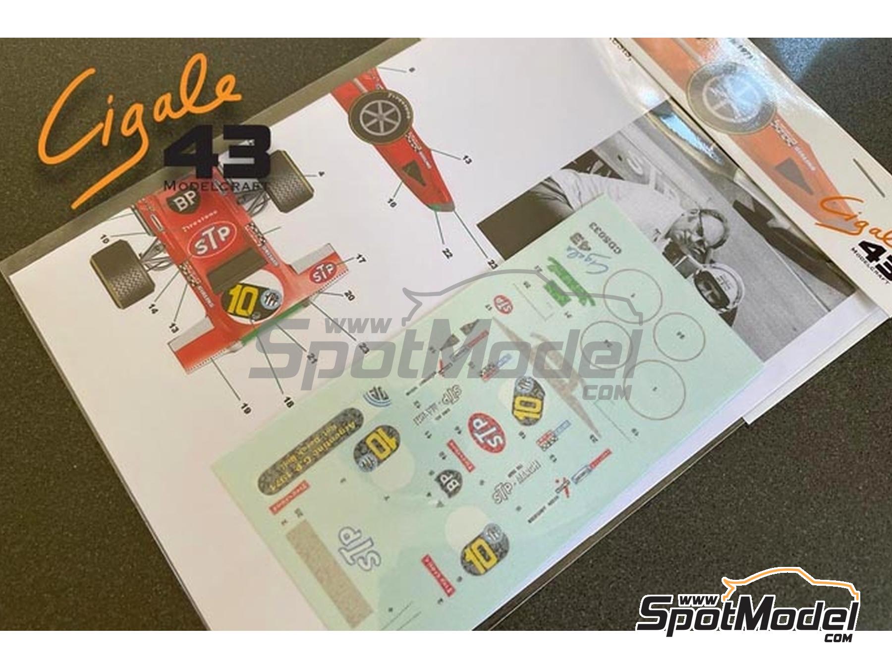 Image 4: March Ford 701 Tom Wheatcroft Racing Team sponsored by STP - Argentine Formula 1 Grand Prix 1971 | Marking / livery in 1/43 scale manufactured by Cigale 43 Modelcraft (ref.&nbsp;CIGALE-CDS033, also CDS033)