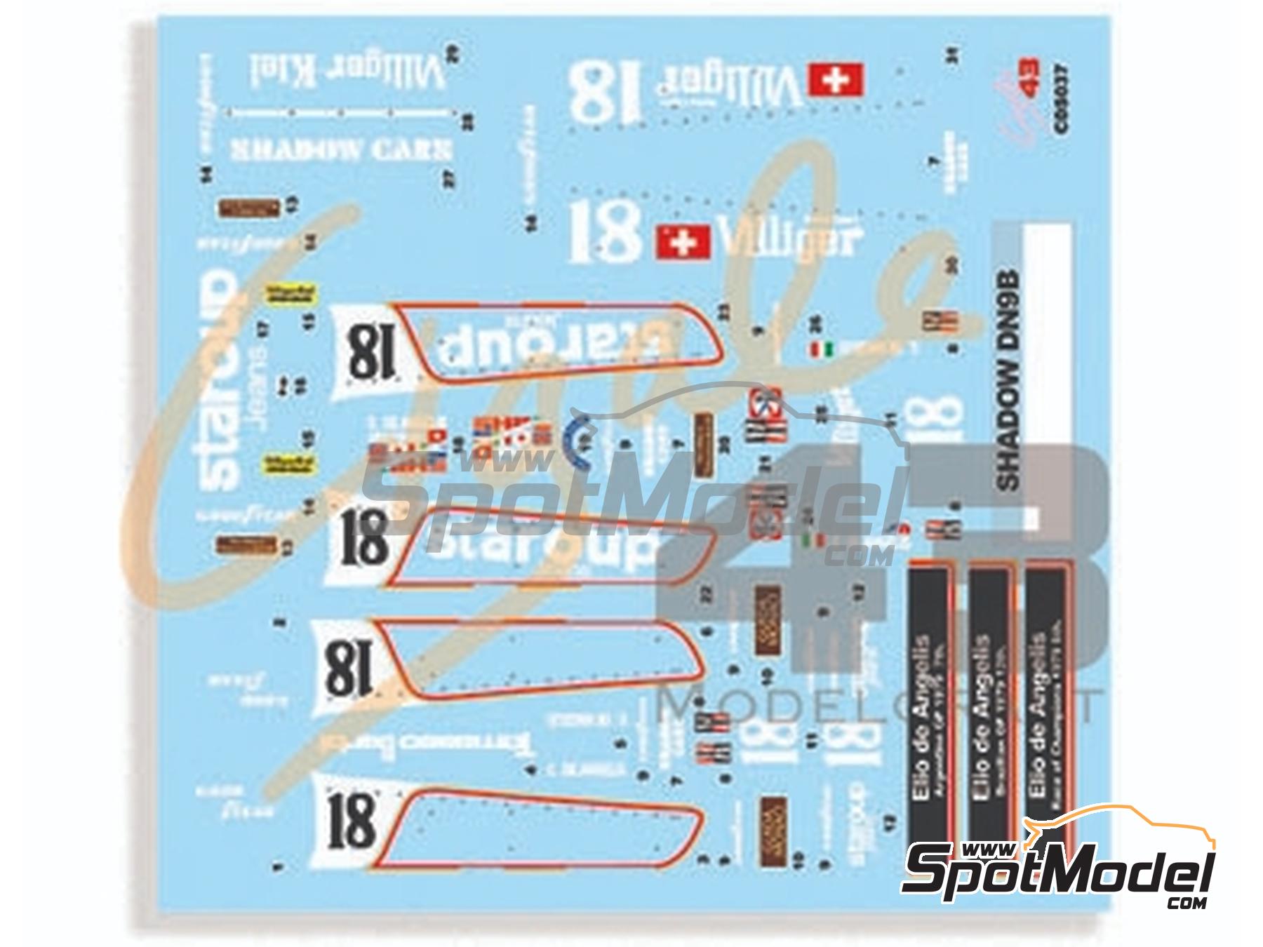 Image 4: Shadow Ford DN9B Shadow Racing Team sponsored by Staroup, Williger - Argentine Formula 1 Grand Prix, Brazilian Formula 1 Grand Prix, ROC - Race of Champions Brands Hatch 1979 | Marking / livery in 1/43 scale manufactured by Cigale 43 Modelcraft (ref.&nbsp;CIGALE-CDS037, also CDS037)