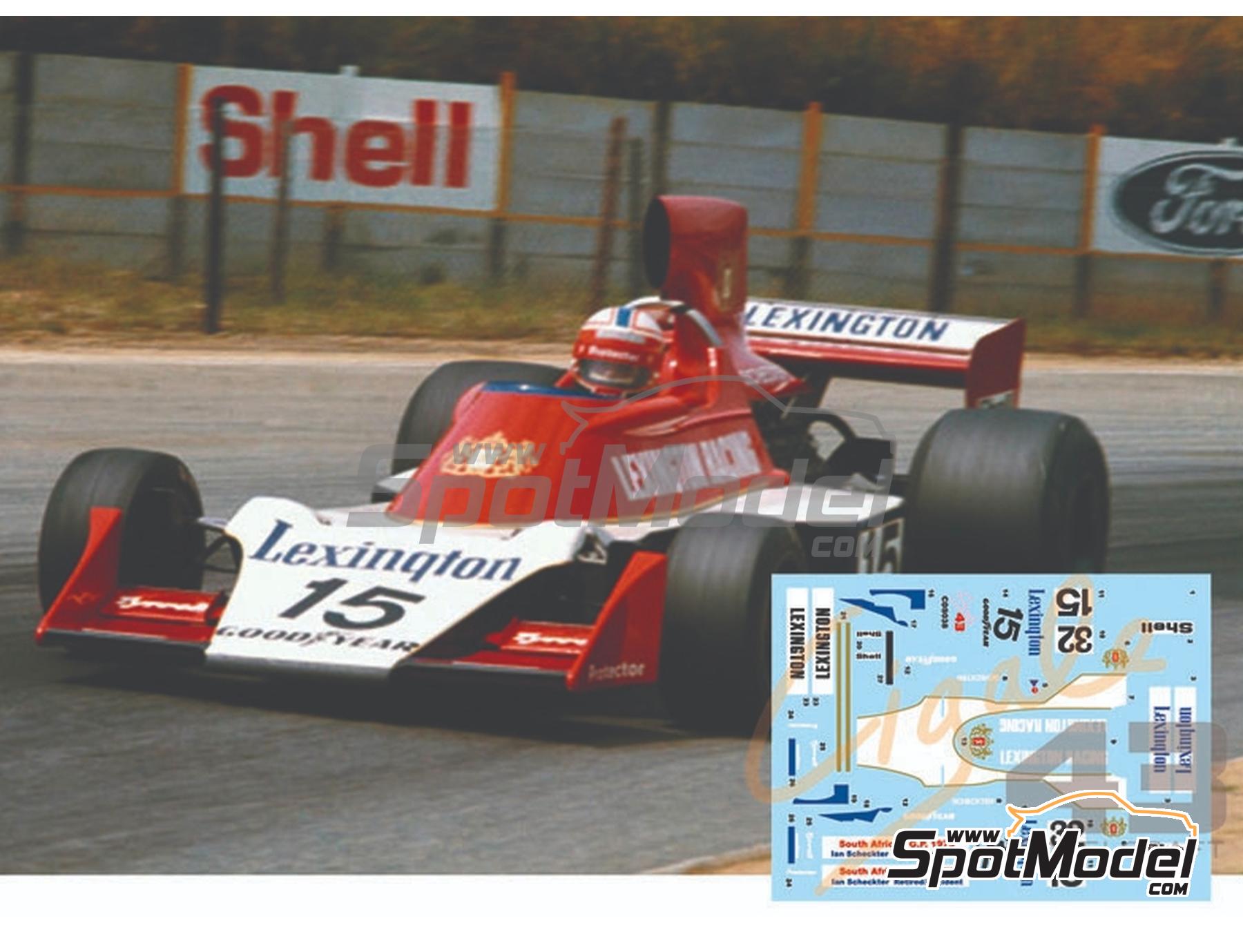 Image 1: Tyrrell Ford 007 sponsored by Lexington - South African Formula 1 Grand Prix 1975 and 1976 | Marking / livery in 1/43 scale manufactured by Cigale 43 Modelcraft (ref.&nbsp;CIGALE-CDS038, also CDS038)