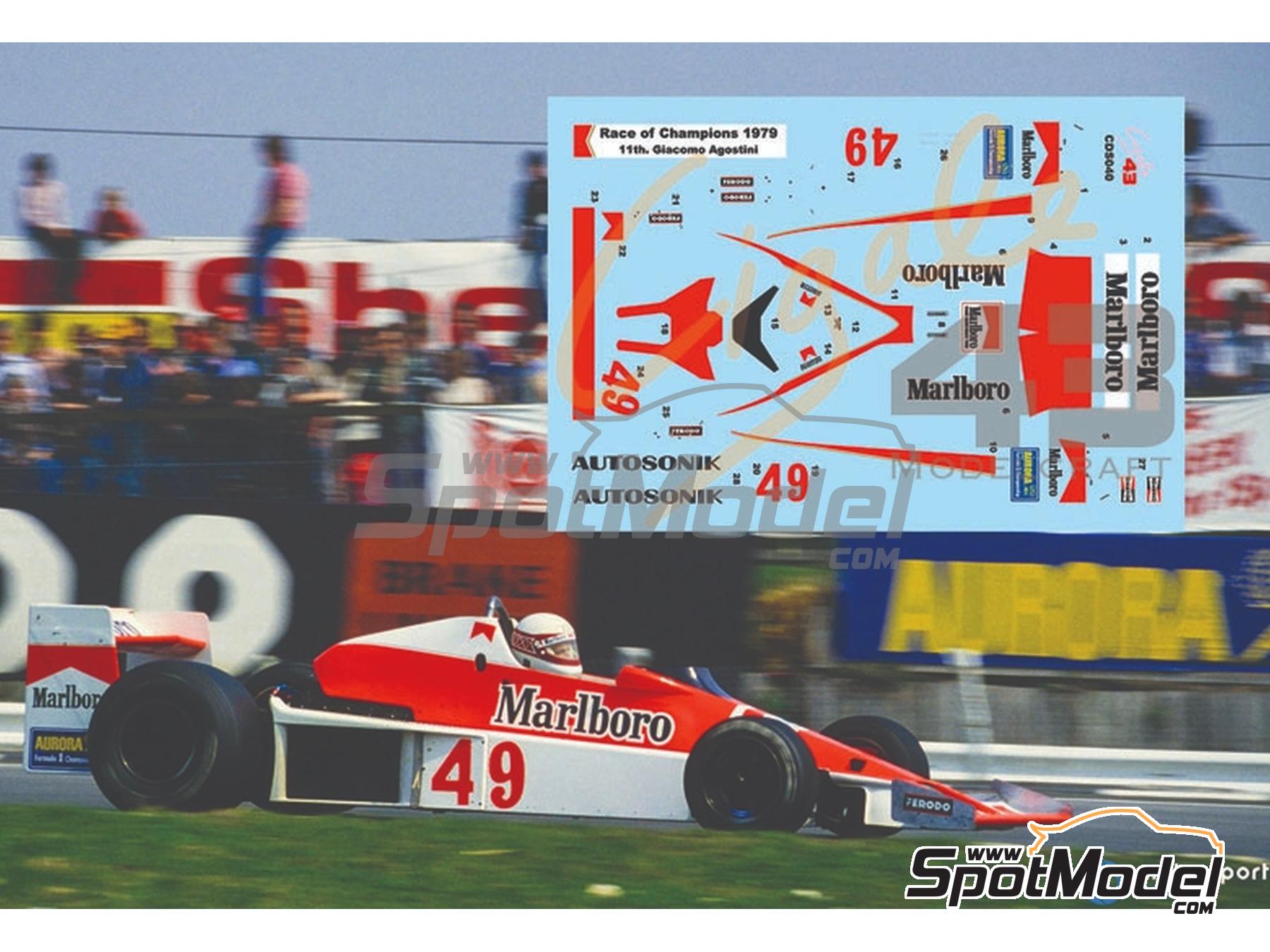 Image 1: Williams Ford FW06 Agostini Racing Team sponsored by Marlboro - ROC - Race of Champions Brands Hatch 1979 | Marking / livery in 1/43 scale manufactured by Cigale 43 Modelcraft (ref.&nbsp;CIGALE-CDS040, also CDS040)