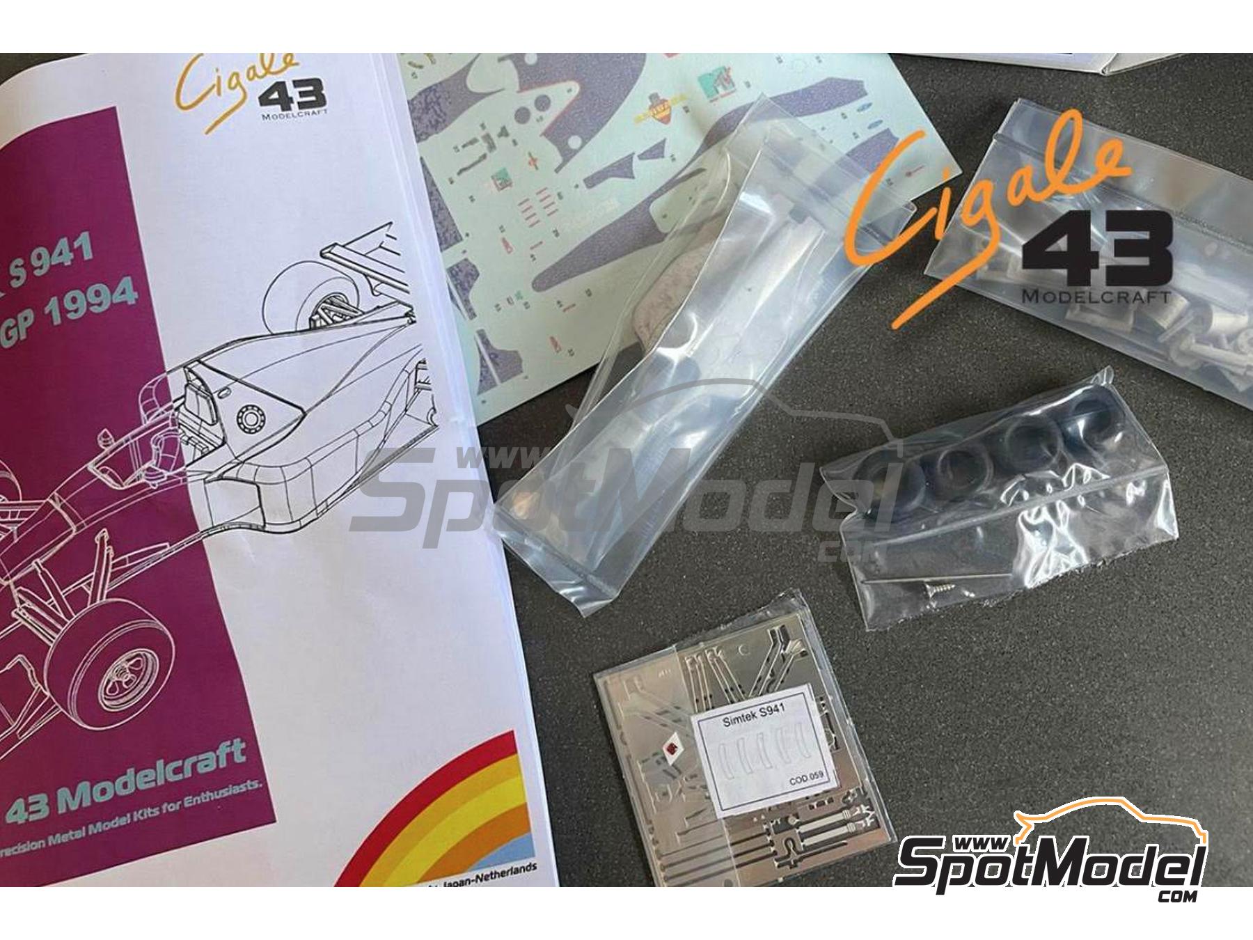 Image 2: Simtek Ford S941 sponsored by MTV, Cox - Monaco Formula 1 Grand Prix 1994 | Car scale model kit in 1/43 scale manufactured by Cigale 43 Modelcraft (ref.&nbsp;CIGALE-CFK003, also CFK003)