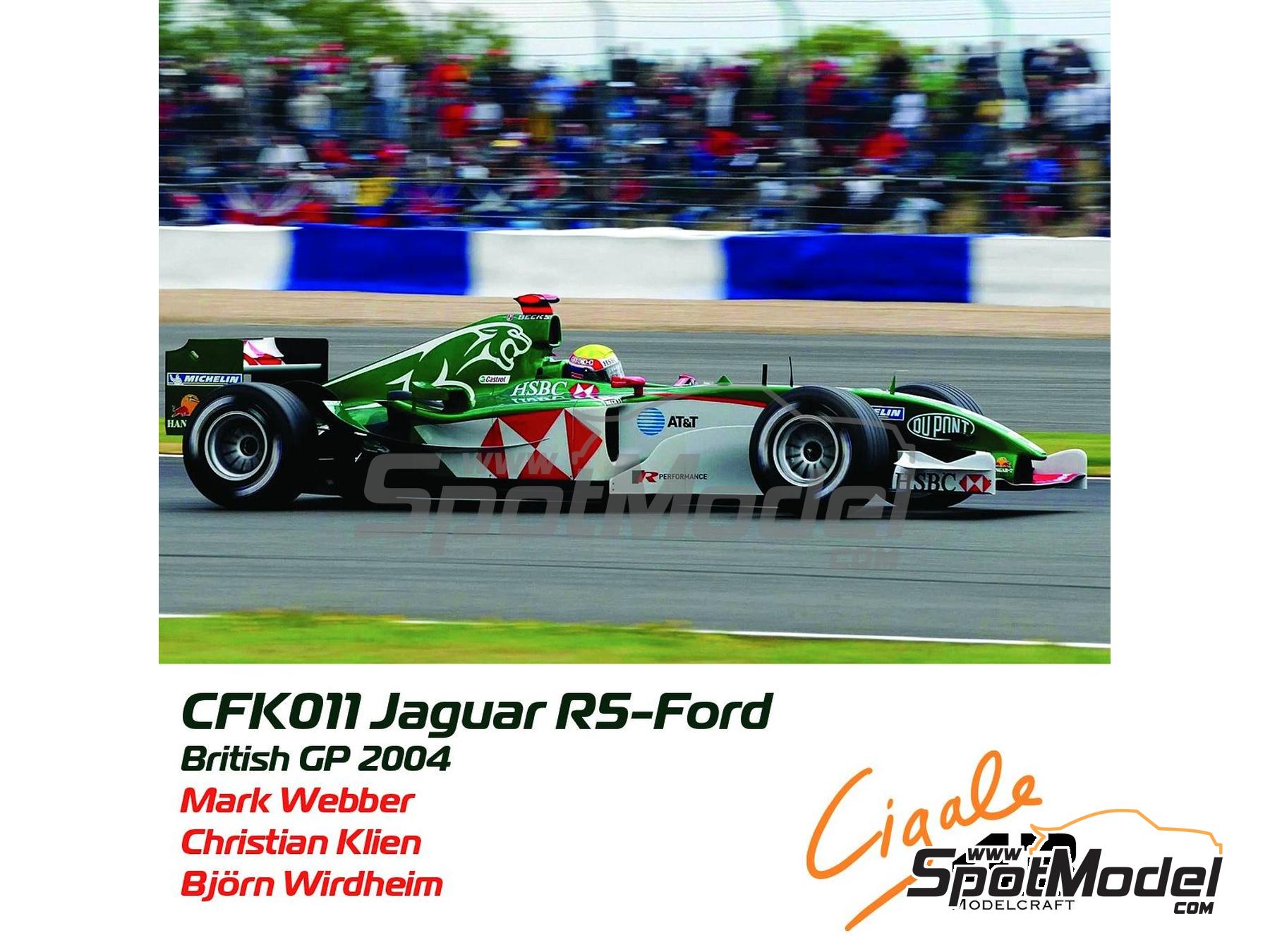 Image 1: Jaguar Cosworth R5 Jaguar Racing Team sponsored by HSBC, Du Pont - British Formula 1 Grand Prix 2004 | Car scale model kit in 1/43 scale manufactured by Cigale 43 Modelcraft (ref.&nbsp;CIGALE-CFK011, also CFK011)