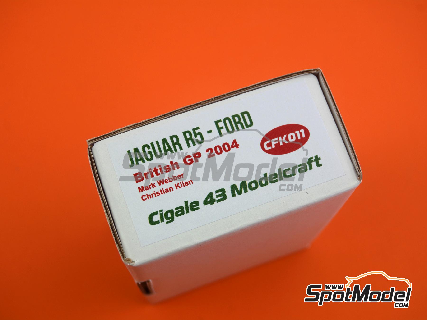Image 15: Jaguar Cosworth R5 Jaguar Racing Team sponsored by HSBC, Du Pont - British Formula 1 Grand Prix 2004 | Car scale model kit in 1/43 scale manufactured by Cigale 43 Modelcraft (ref.&nbsp;CIGALE-CFK011, also CFK011)