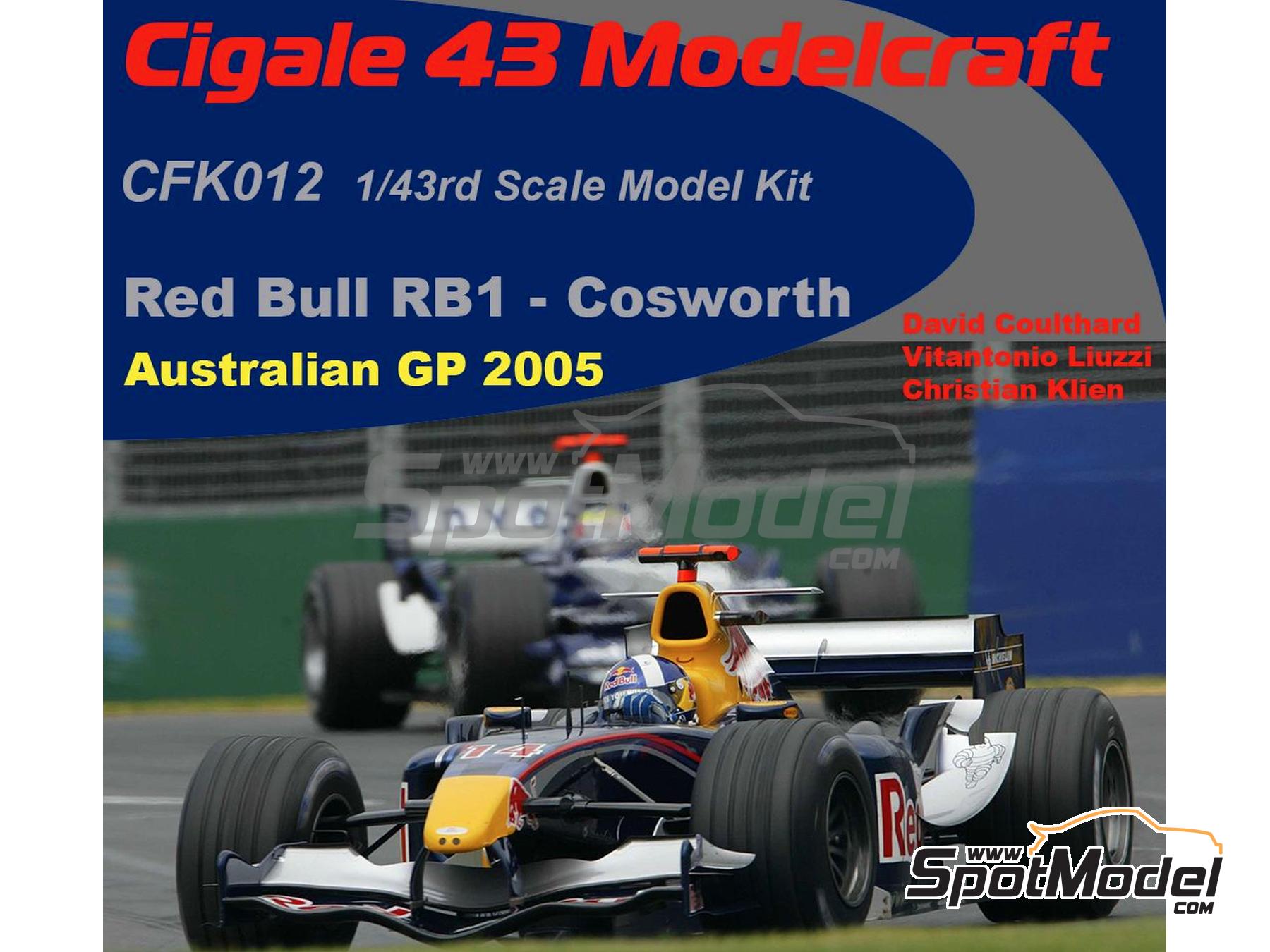 Image 1: RB Cosworth RB1 RB Racing Team sponsored by RB - Australian Formula 1 Grand Prix 2005 | Car scale model kit in 1/43 scale manufactured by Cigale 43 Modelcraft (ref.&nbsp;CIGALE-CFK012, also CFK012)