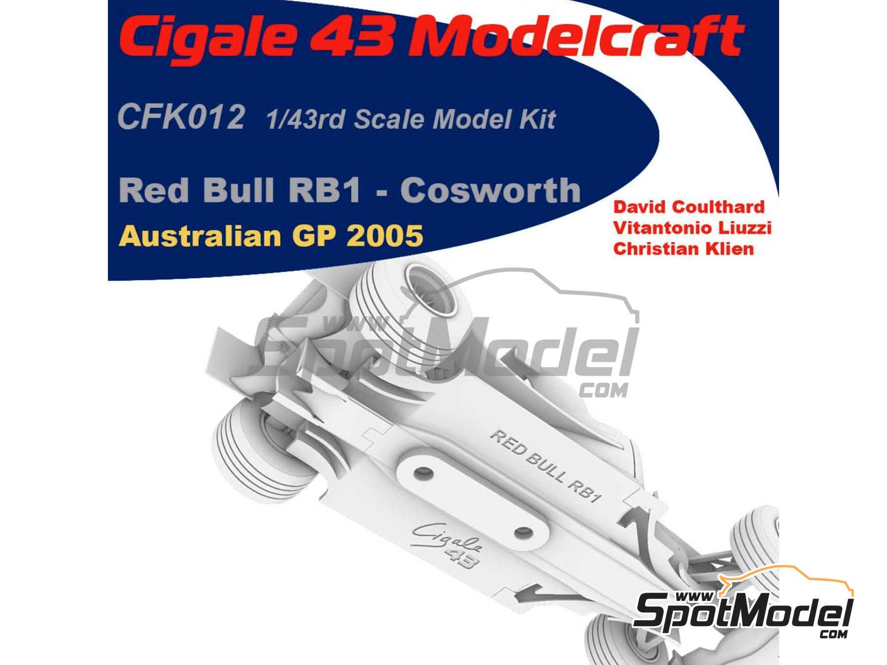 Image 2: RB Cosworth RB1 RB Racing Team sponsored by RB - Australian Formula 1 Grand Prix 2005 | Car scale model kit in 1/43 scale manufactured by Cigale 43 Modelcraft (ref.&nbsp;CIGALE-CFK012, also CFK012)