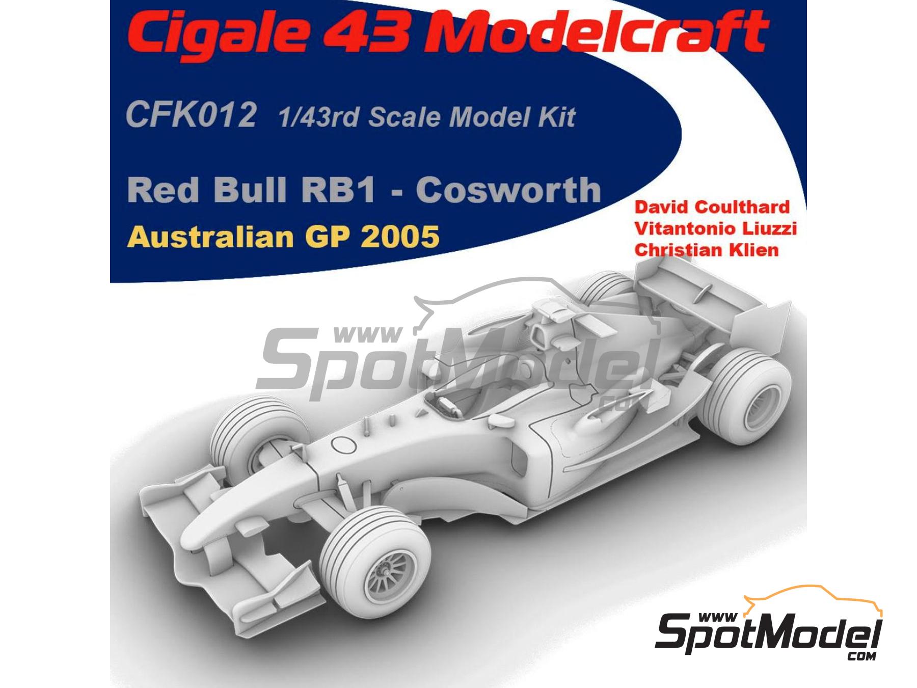 Image 4: RB Cosworth RB1 RB Racing Team sponsored by RB - Australian Formula 1 Grand Prix 2005 | Car scale model kit in 1/43 scale manufactured by Cigale 43 Modelcraft (ref.&nbsp;CIGALE-CFK012, also CFK012)
