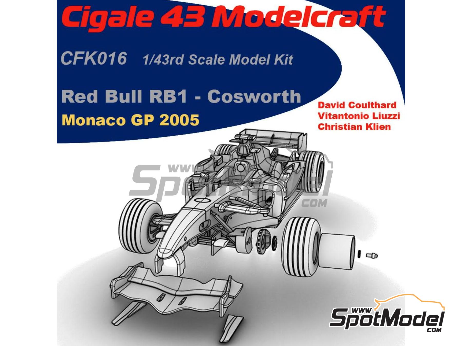 Image 2: RB Cosworth RB1 RB Racing Team sponsored by Star Wars - Monaco Formula 1 Grand Prix 2005 | Car scale model kit in 1/43 scale manufactured by Cigale 43 Modelcraft (ref.&nbsp;CIGALE-CFK016, also CFK016)