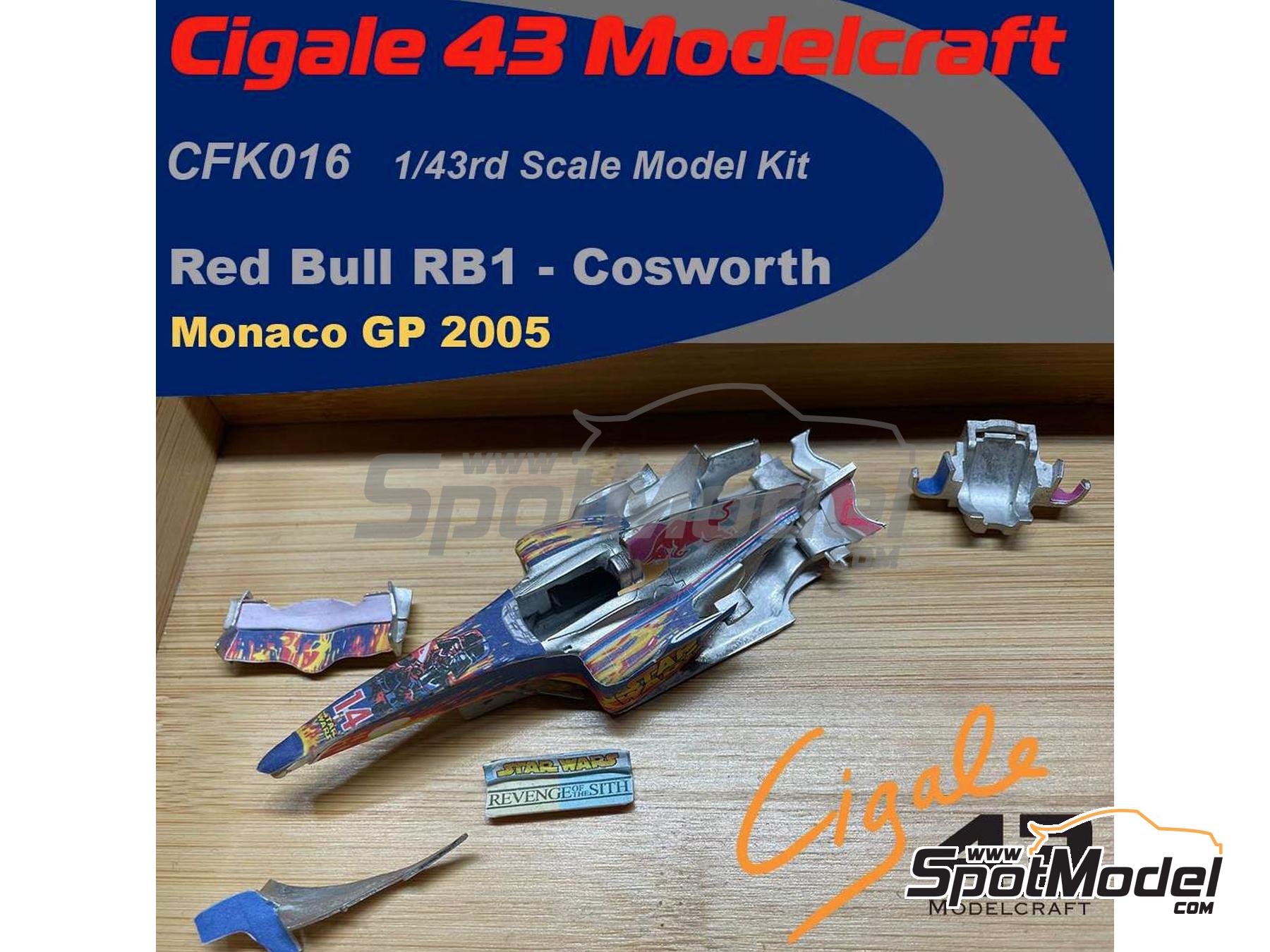 Image 5: RB Cosworth RB1 RB Racing Team sponsored by Star Wars - Monaco Formula 1 Grand Prix 2005 | Car scale model kit in 1/43 scale manufactured by Cigale 43 Modelcraft (ref.&nbsp;CIGALE-CFK016, also CFK016)