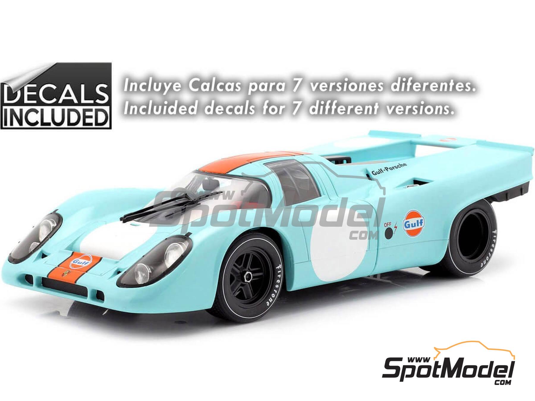 Image 1: Porsche 917K Equipo John Wyer Automotive Engineering patrocinado por Gulf - 1000 kilómetros de Brands Hatch, 1000 Kilómetros de Monza, 12 Horas de Sebring, 1000 Kms de SPA Francorchamps, Can-Am Watkins Glen, 1000 Kilómetros de Zeltweg 1970 y 1971 | Coche de colección en escala 1/18 fabricado por Classic Model Replicars (ref. DIE-60228, tambien CMR146)