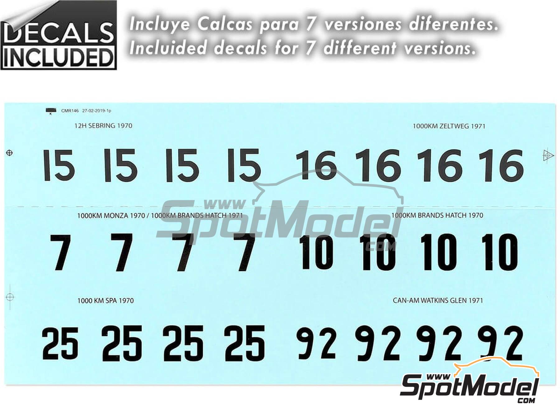 Image 6: Porsche 917K Equipo John Wyer Automotive Engineering patrocinado por Gulf - 1000 kilómetros de Brands Hatch, 1000 Kilómetros de Monza, 12 Horas de Sebring, 1000 Kms de SPA Francorchamps, Can-Am Watkins Glen, 1000 Kilómetros de Zeltweg 1970 y 1971 | Coche de colección en escala 1/18 fabricado por Classic Model Replicars (ref. DIE-60228, tambien CMR146)