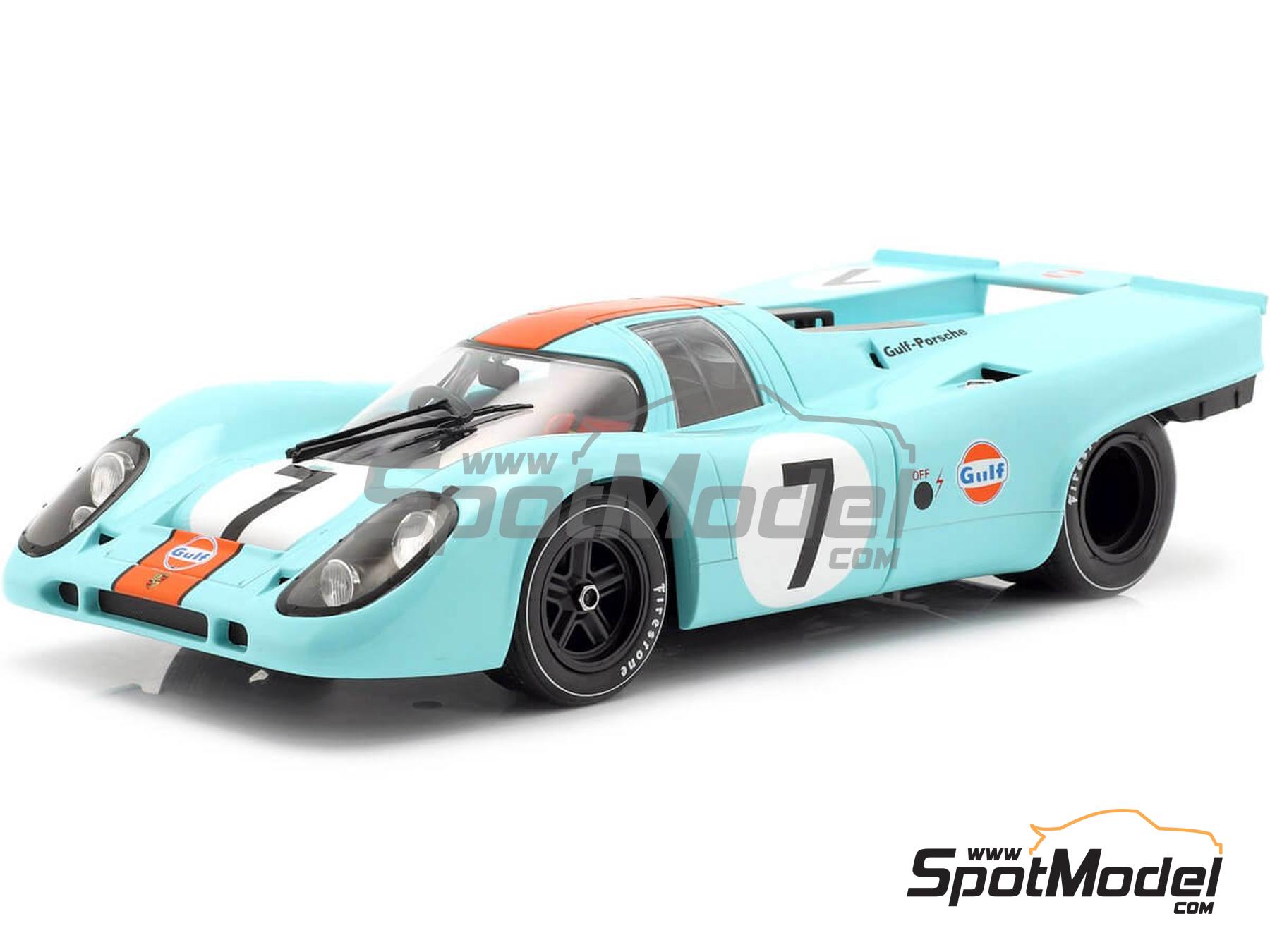 Image 9: Porsche 917K Equipo John Wyer Automotive Engineering patrocinado por Gulf - 1000 kilómetros de Brands Hatch, 1000 Kilómetros de Monza, 12 Horas de Sebring, 1000 Kms de SPA Francorchamps, Can-Am Watkins Glen, 1000 Kilómetros de Zeltweg 1970 y 1971 | Coche de colección en escala 1/18 fabricado por Classic Model Replicars (ref. DIE-60228, tambien CMR146)